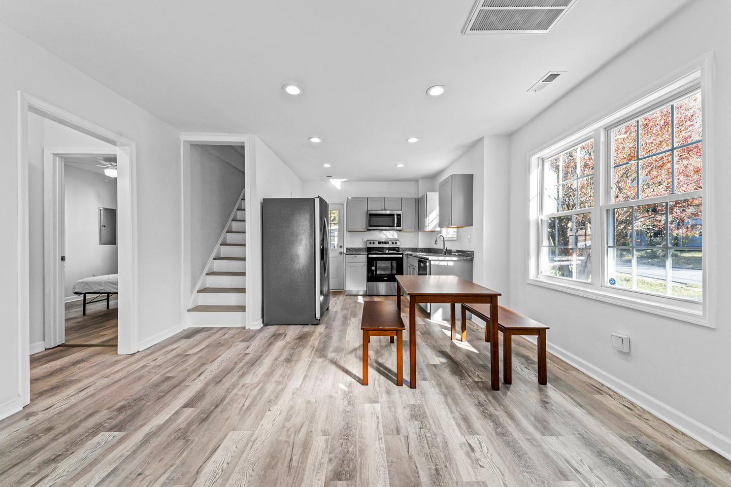 Common spaces including the kitchen