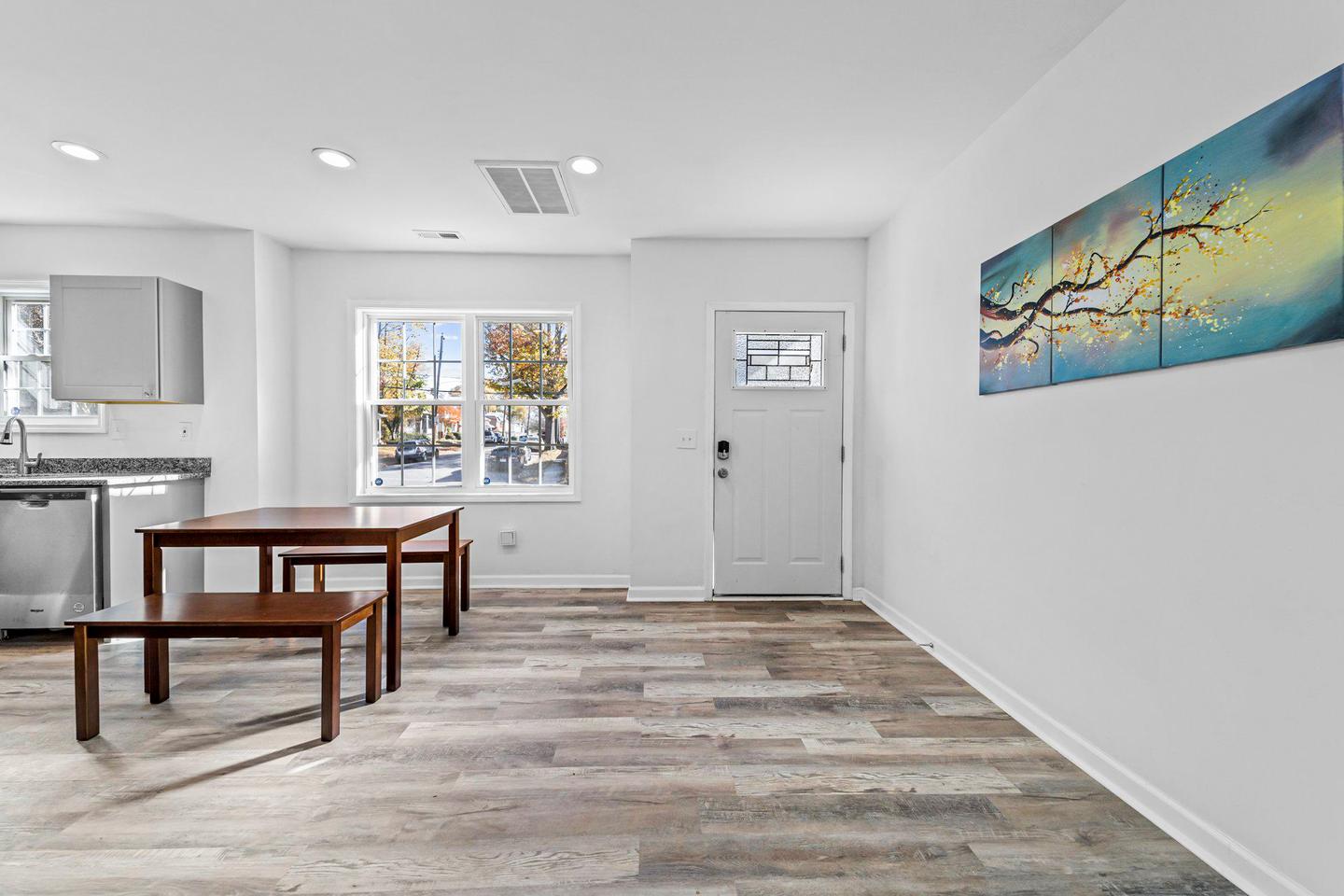 Common spaces including the kitchen