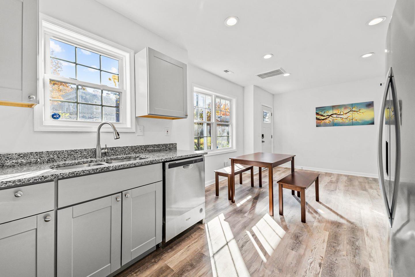 Common spaces including the kitchen
