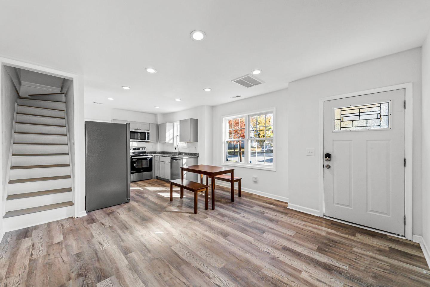 Common spaces including the kitchen