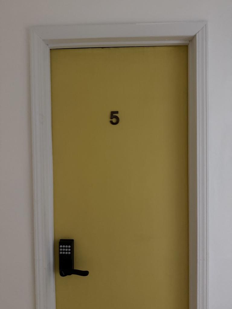 Room 5 Door from Hallway