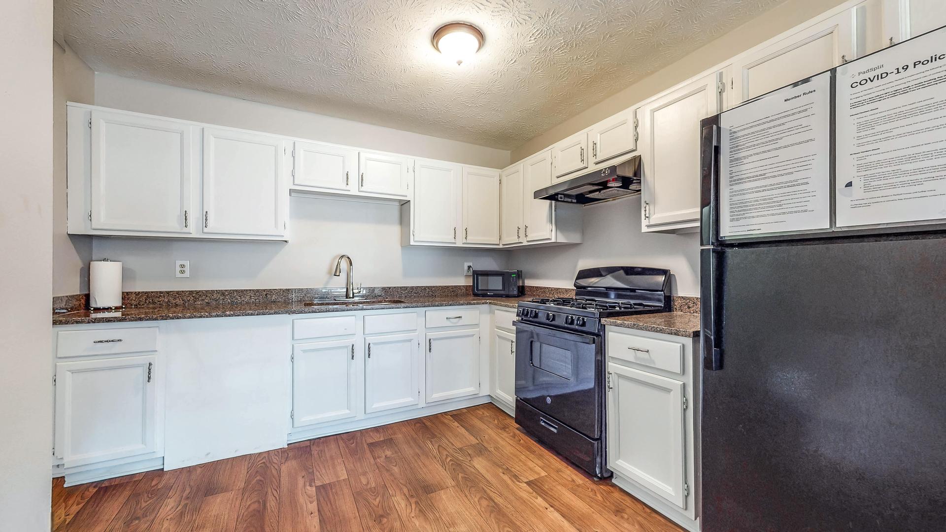 Common spaces including the kitchen