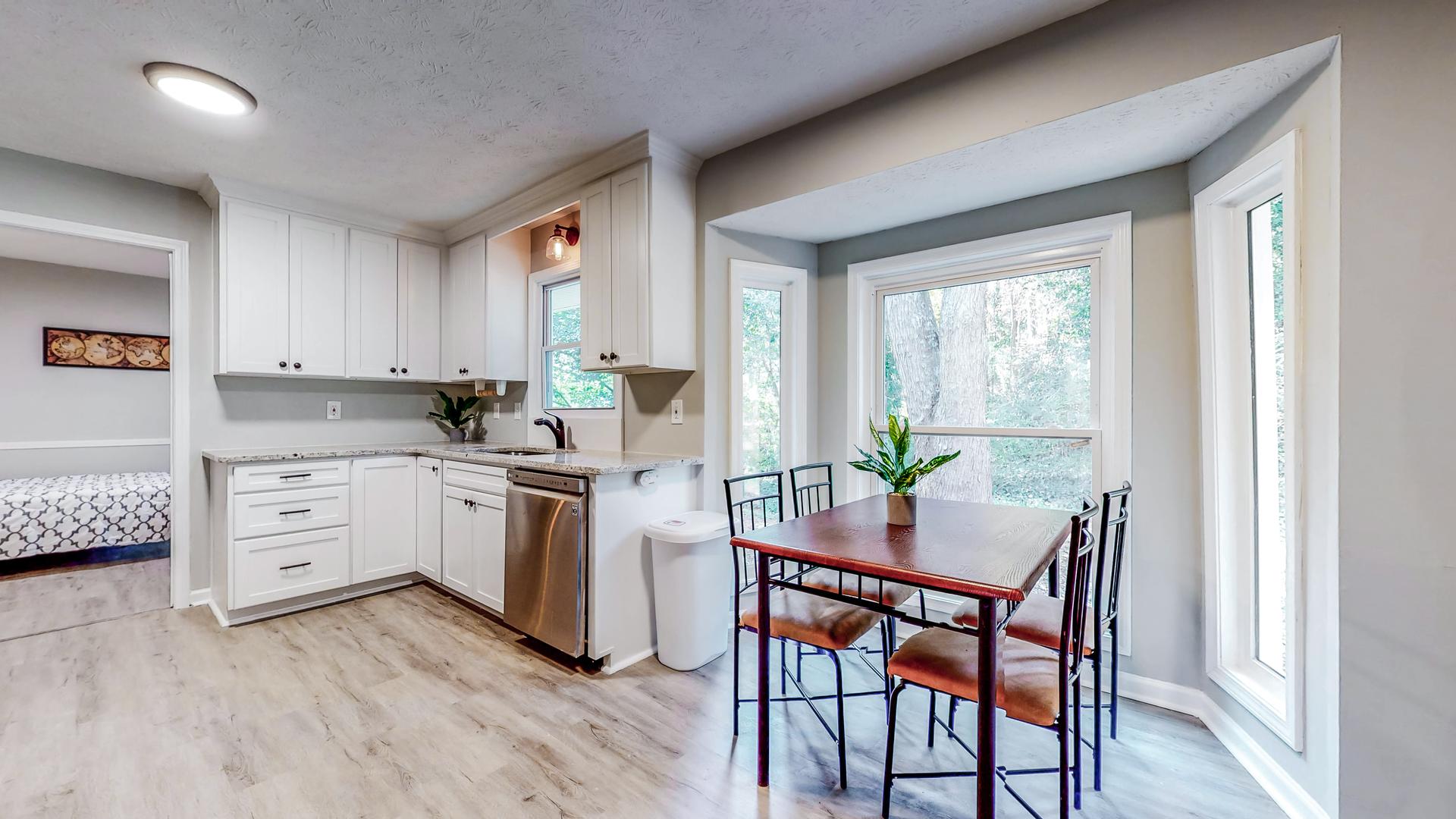 Common spaces including the kitchen