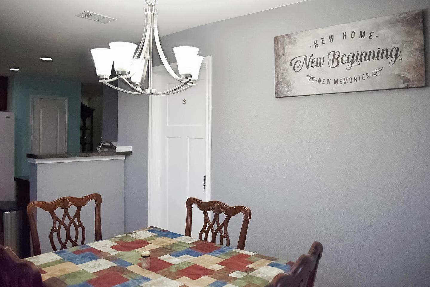 Common spaces including the kitchen