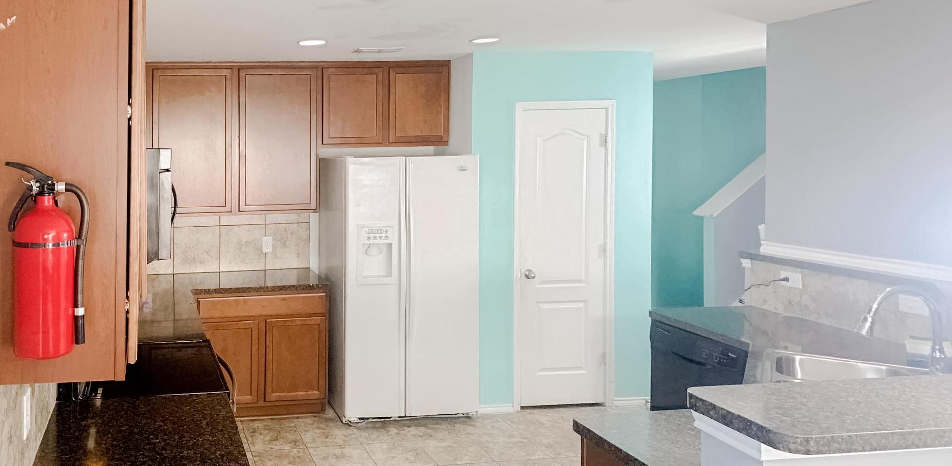 Common spaces including the kitchen