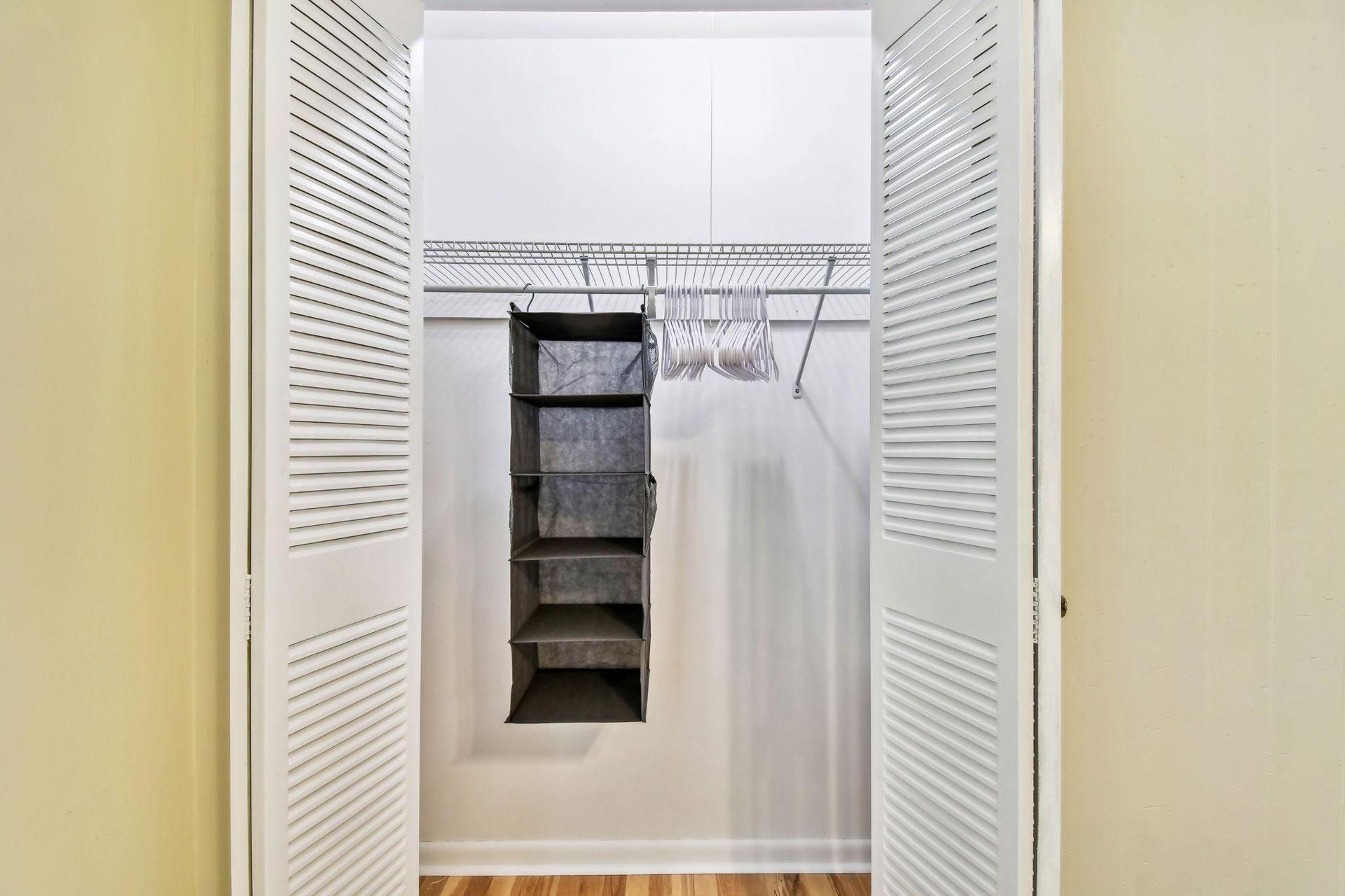 Large closet for all of your clothes and belongings.