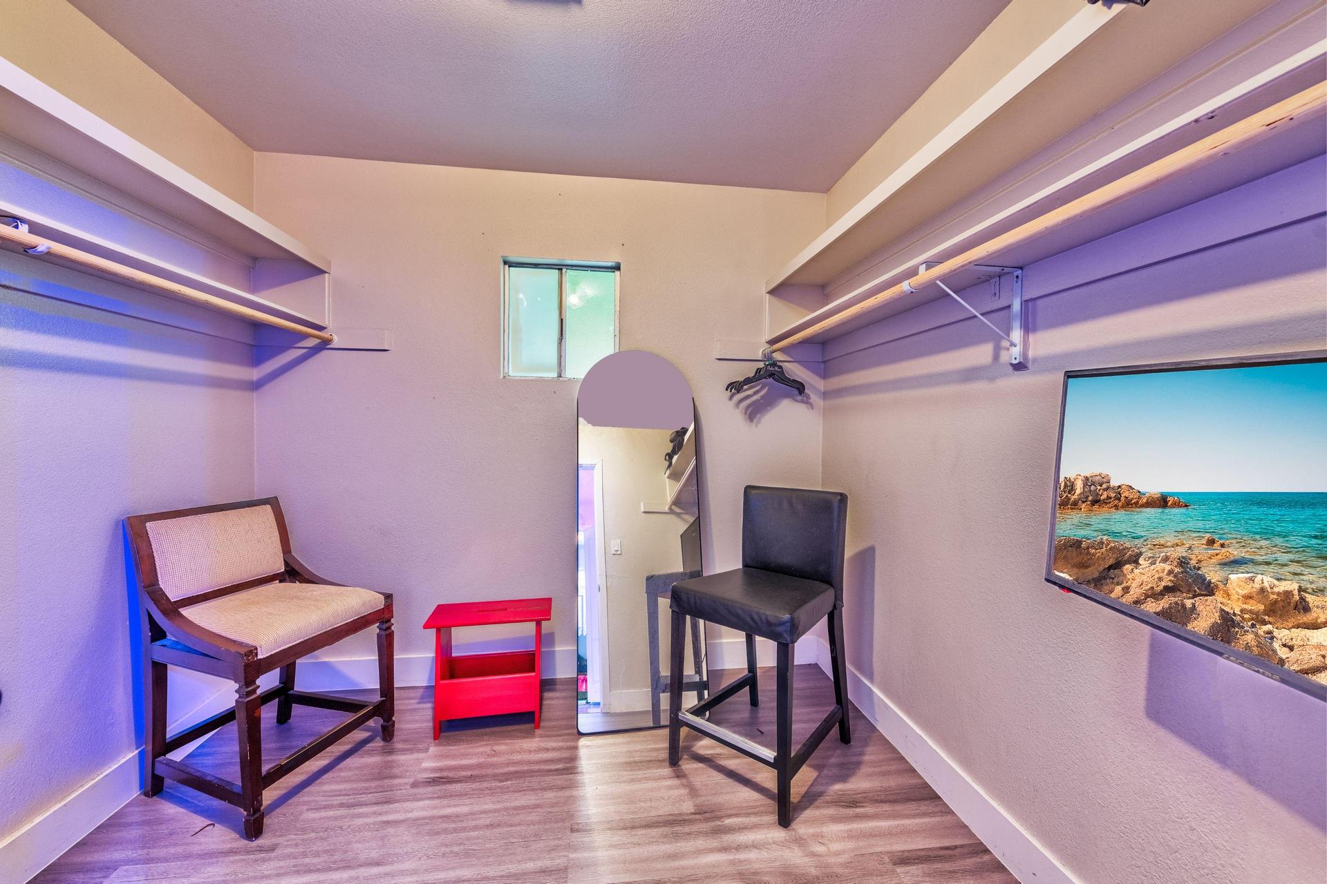 walk in private closet off the primary