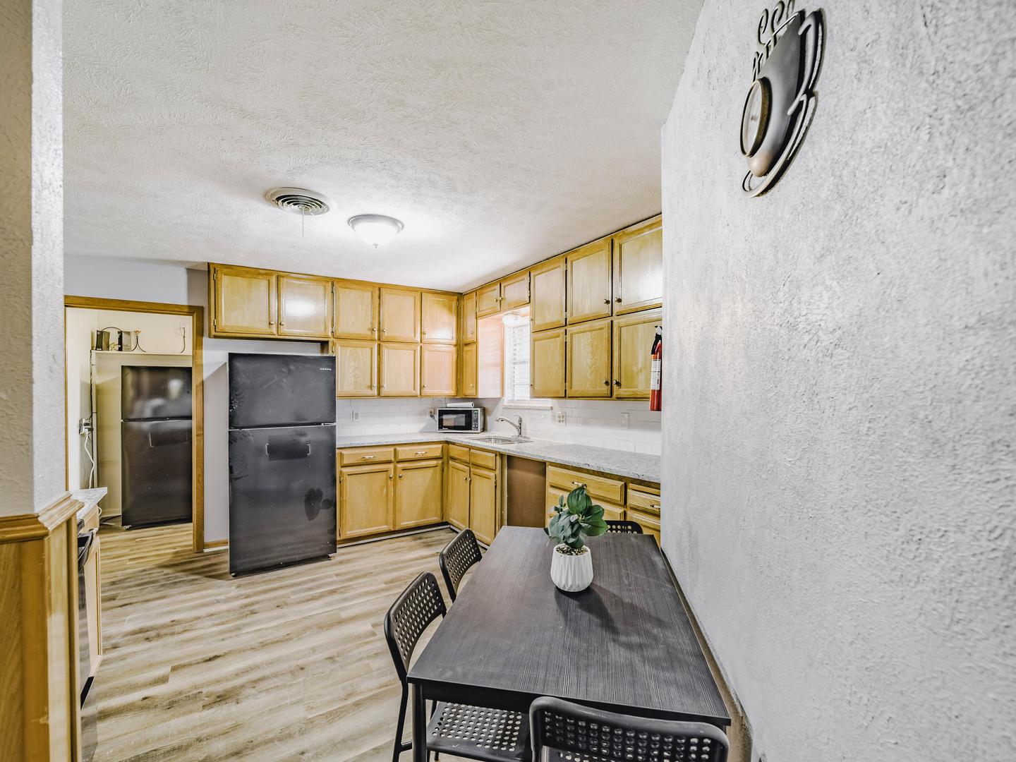 Common spaces including the kitchen