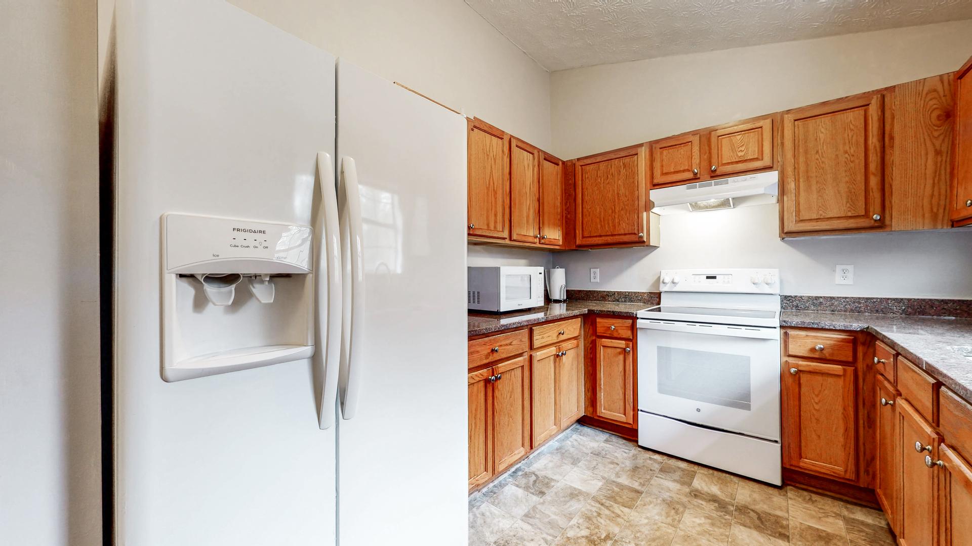 Common spaces including the kitchen