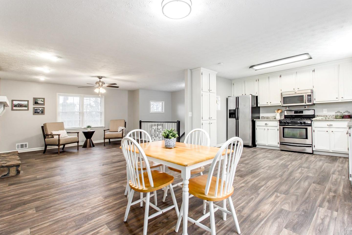 Common spaces including the kitchen