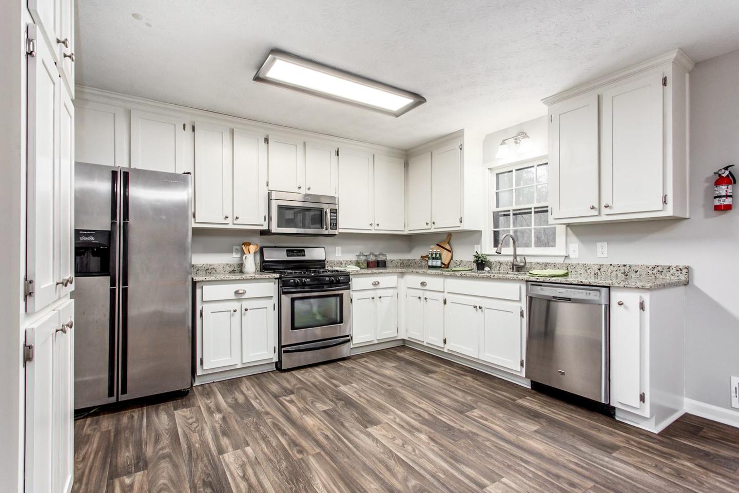 Common spaces including the kitchen