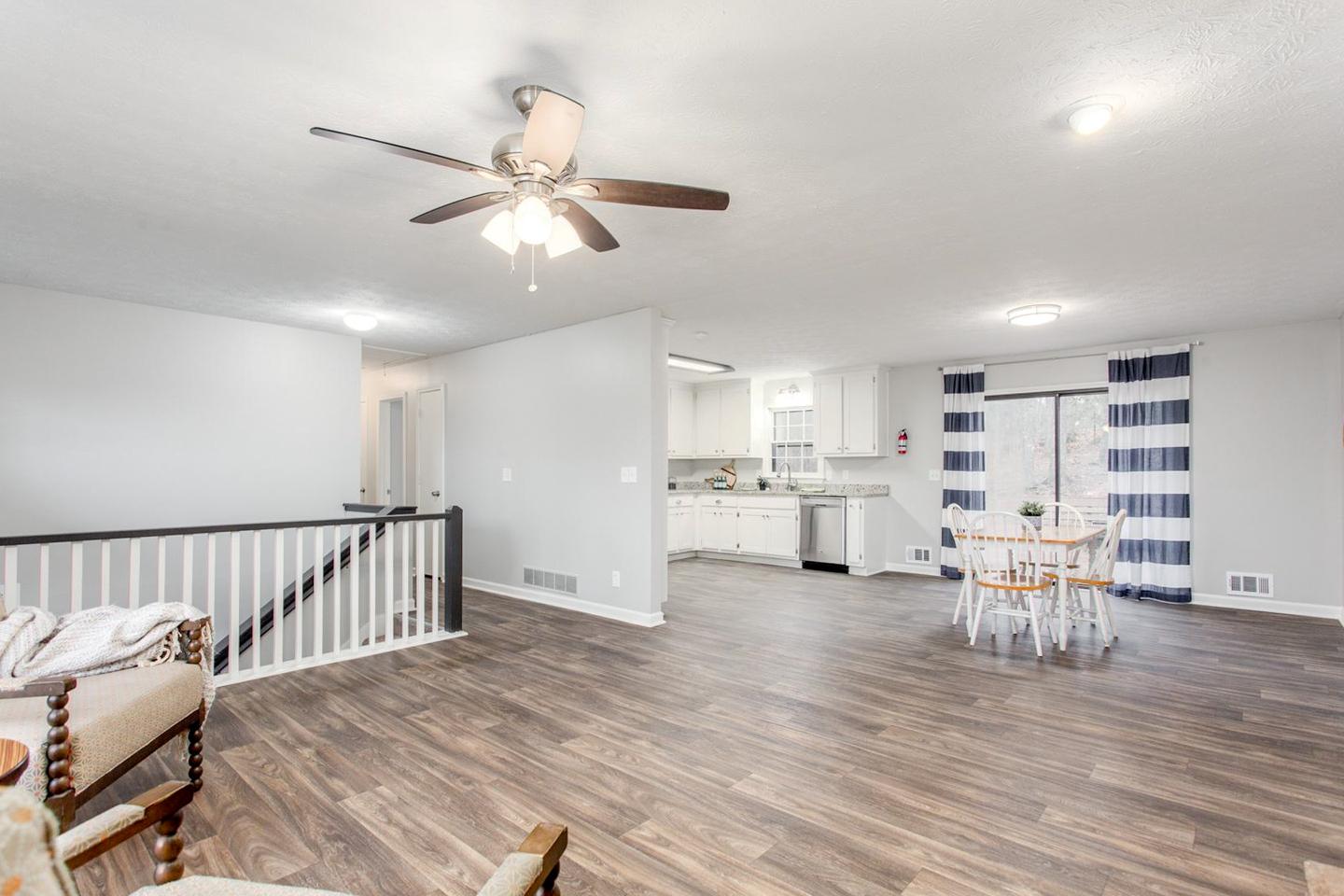 Common spaces including the kitchen