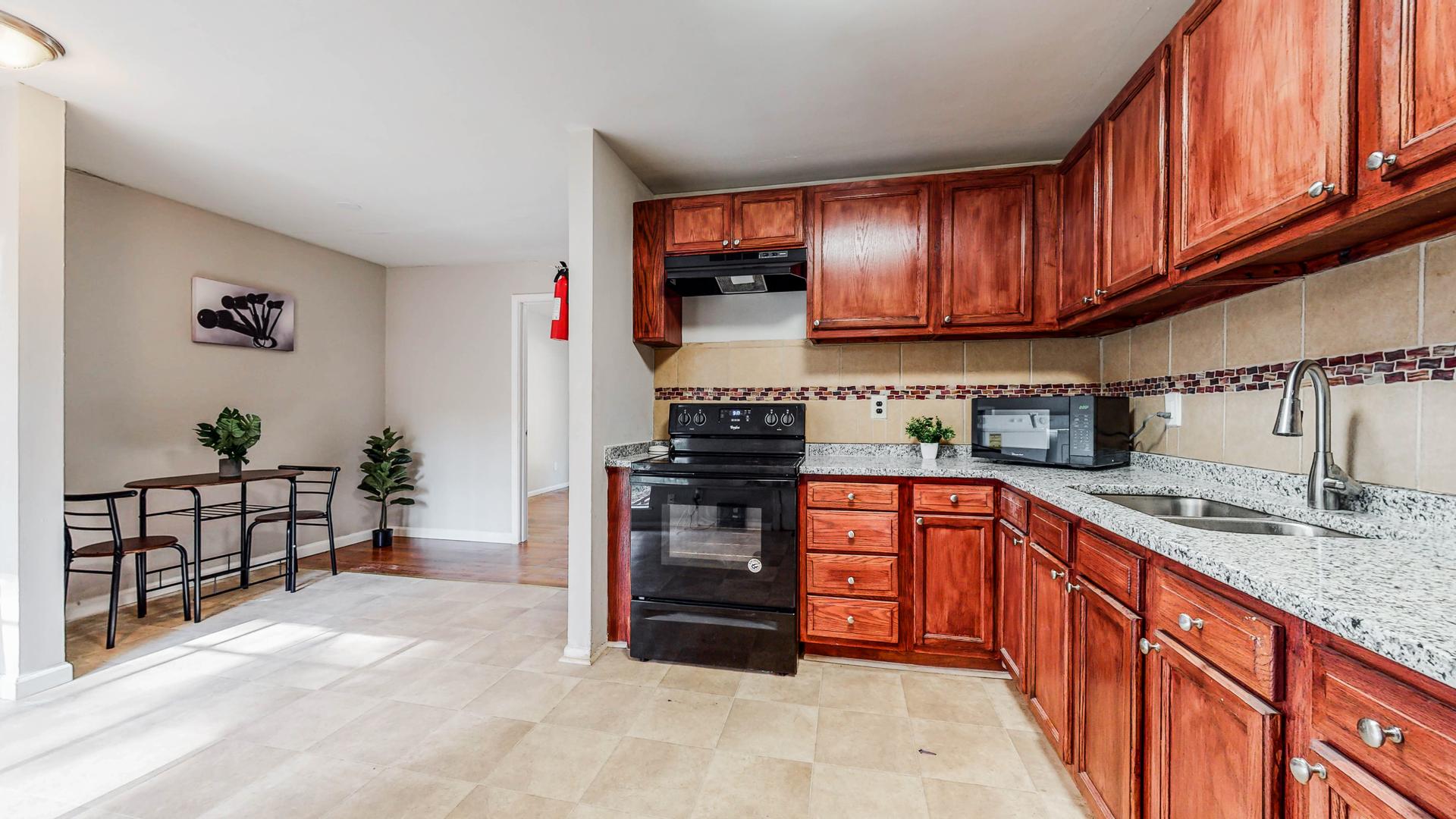Common spaces including the kitchen