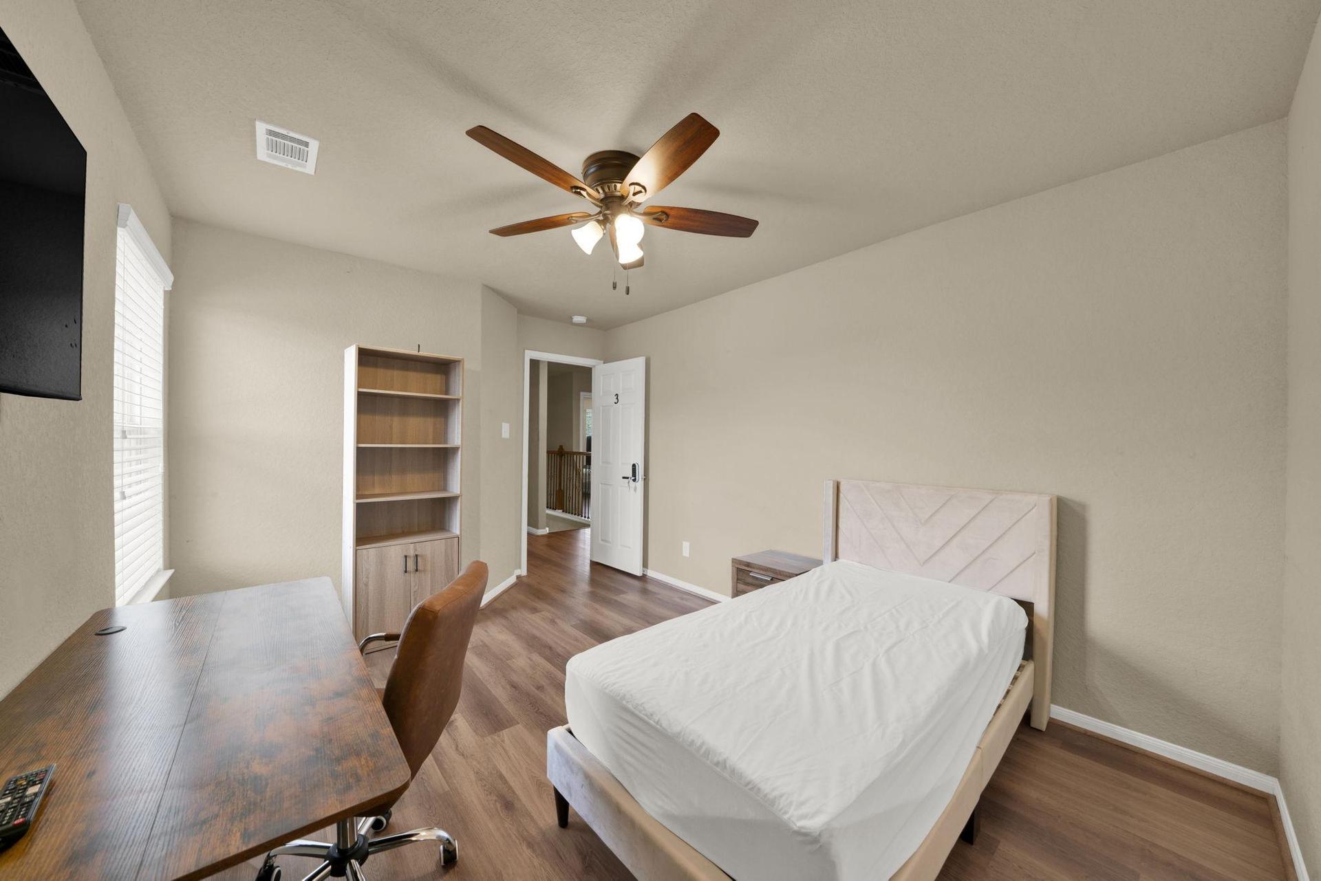 Dyanasty Mattress Twin Bed, Library And Adjustable Desk
