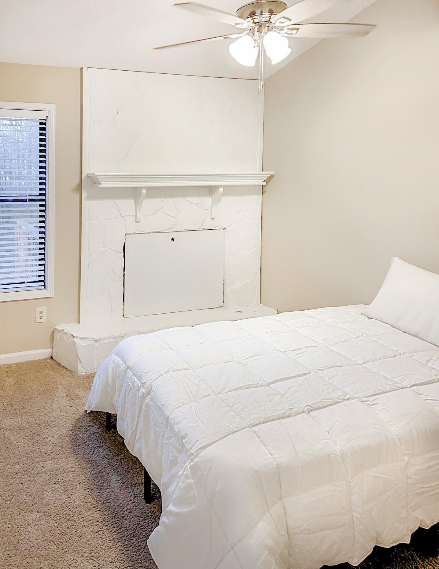 bedroom, detected: bed, fan