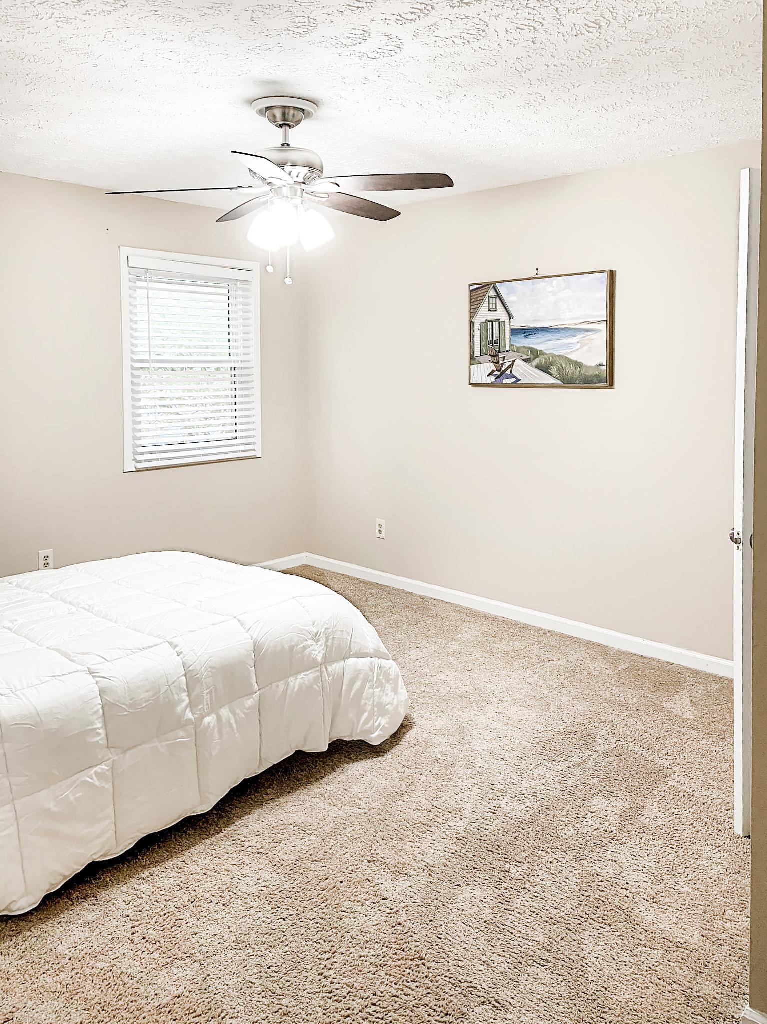 bedroom, detected: bed, fan