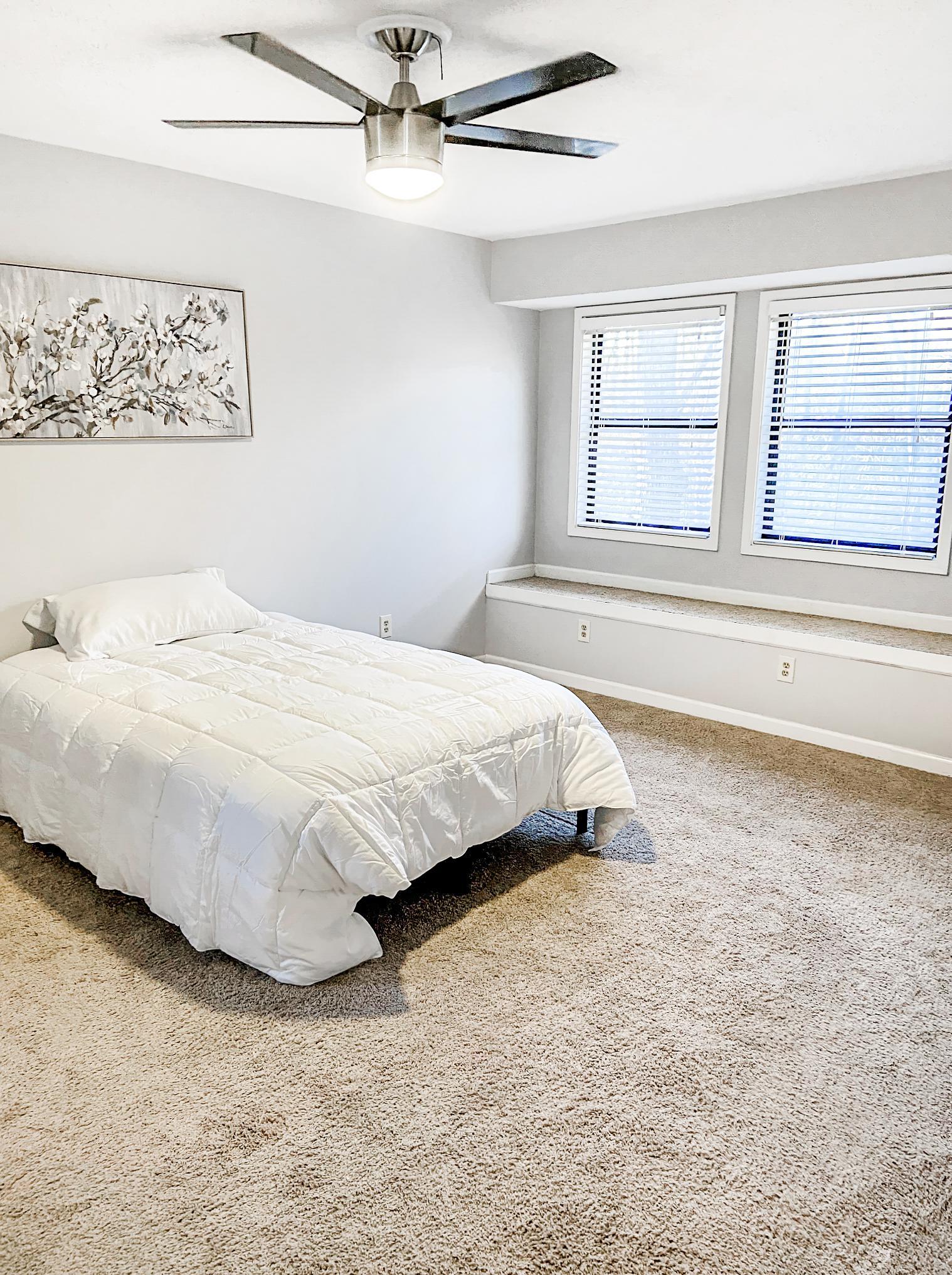 bedroom, detected: bed, fan