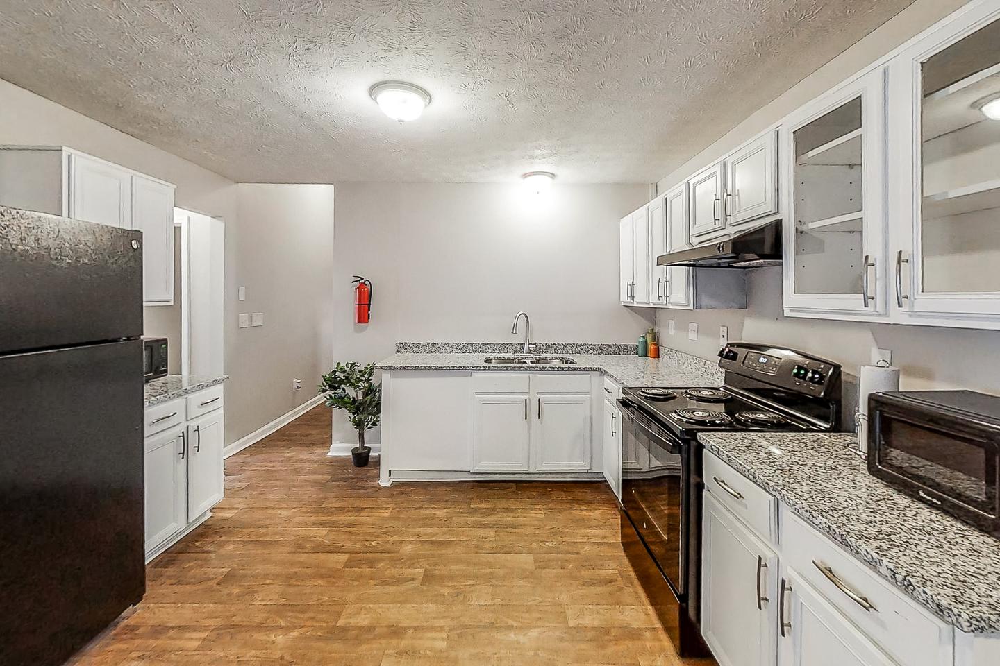 Common spaces including the kitchen
