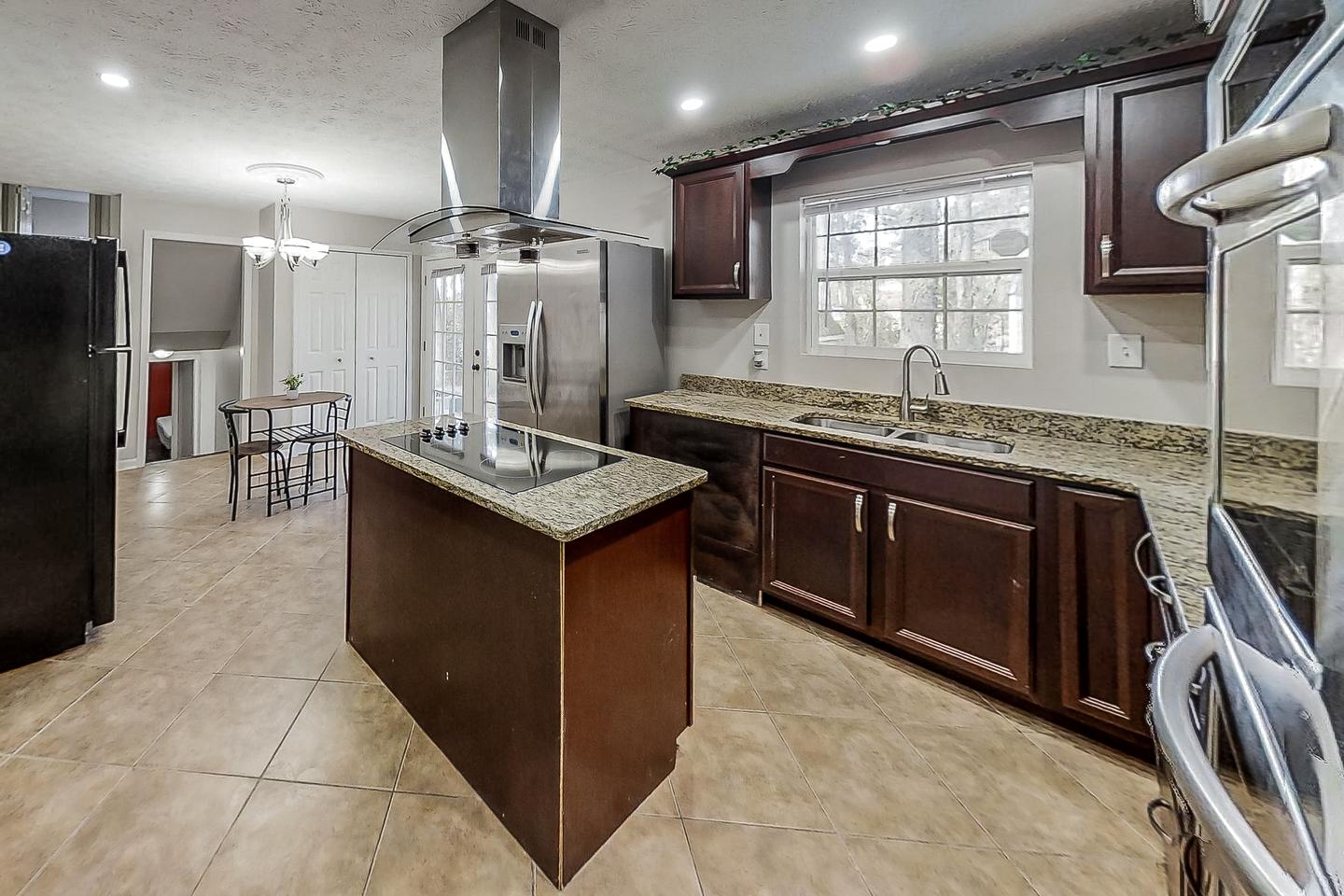 Common spaces including the kitchen