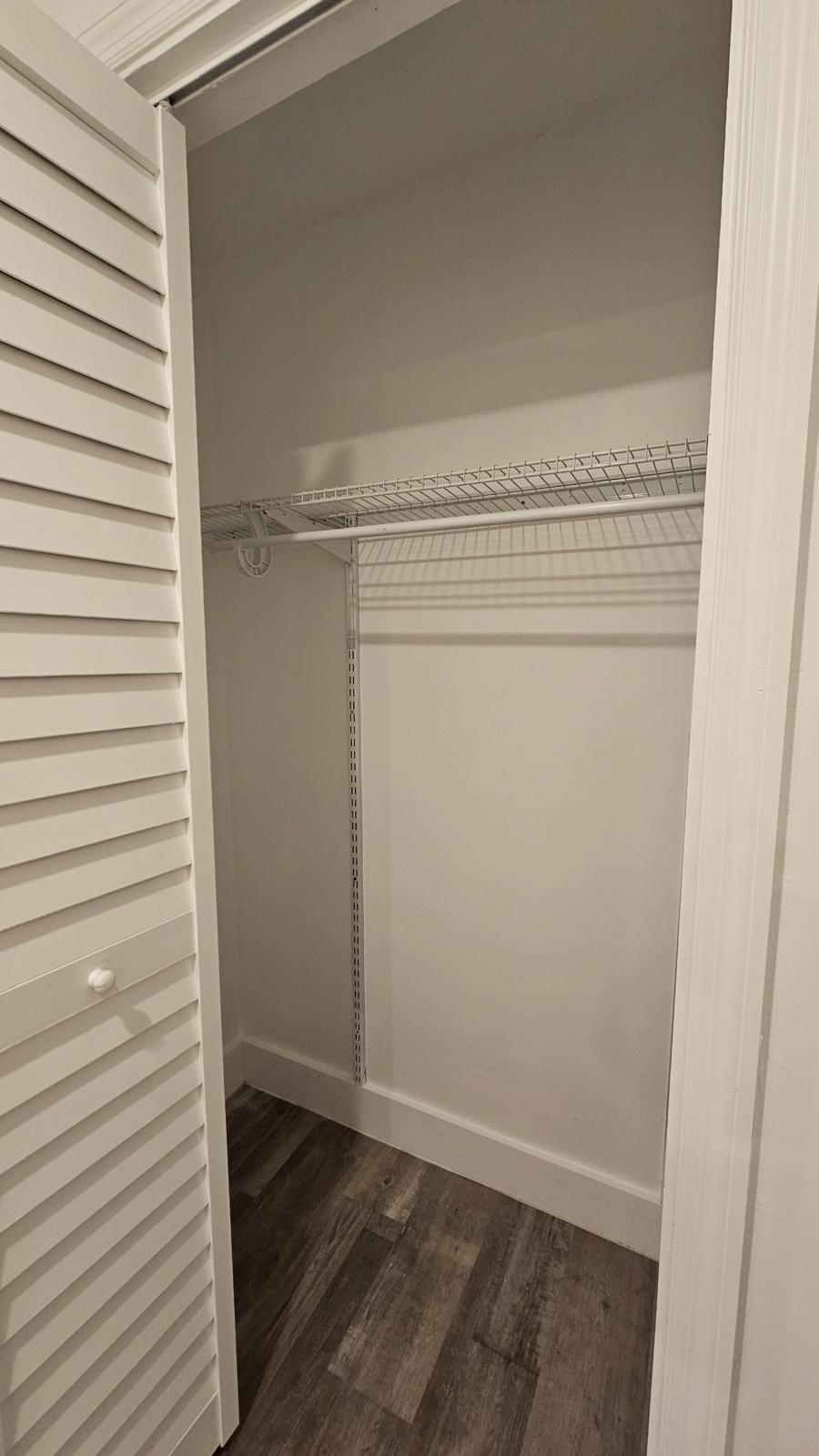 Large private closet.