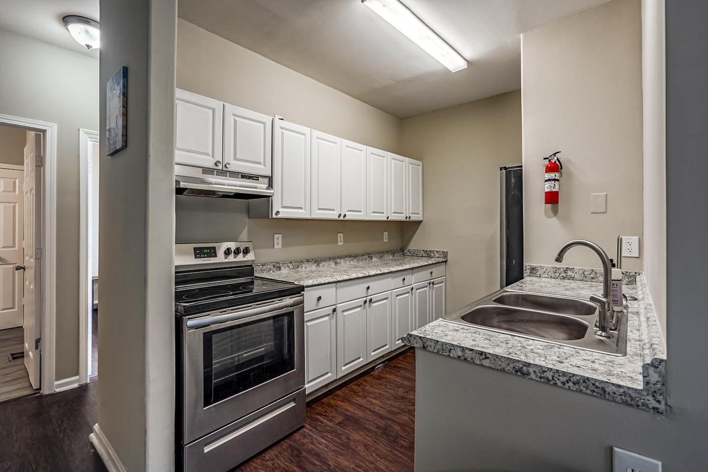 Common spaces including the kitchen