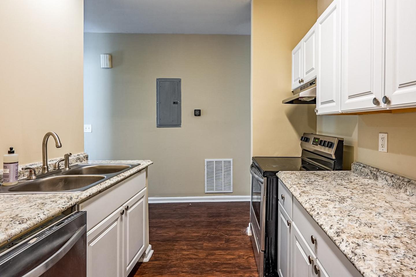 Common spaces including the kitchen