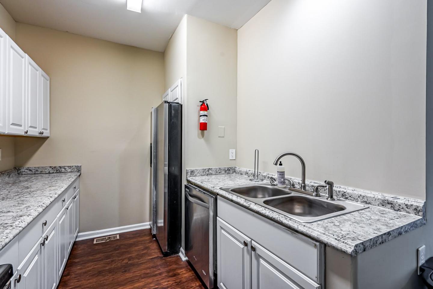 Common spaces including the kitchen