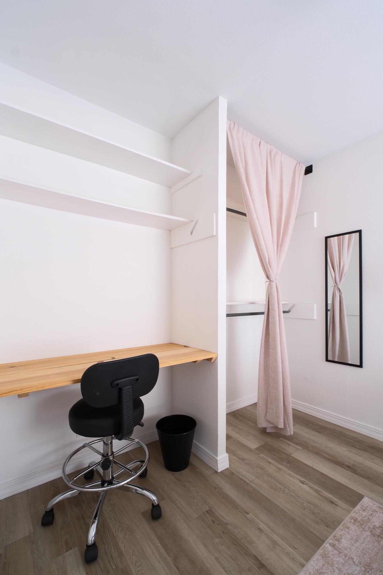 Built in Desk & Chair, Closet