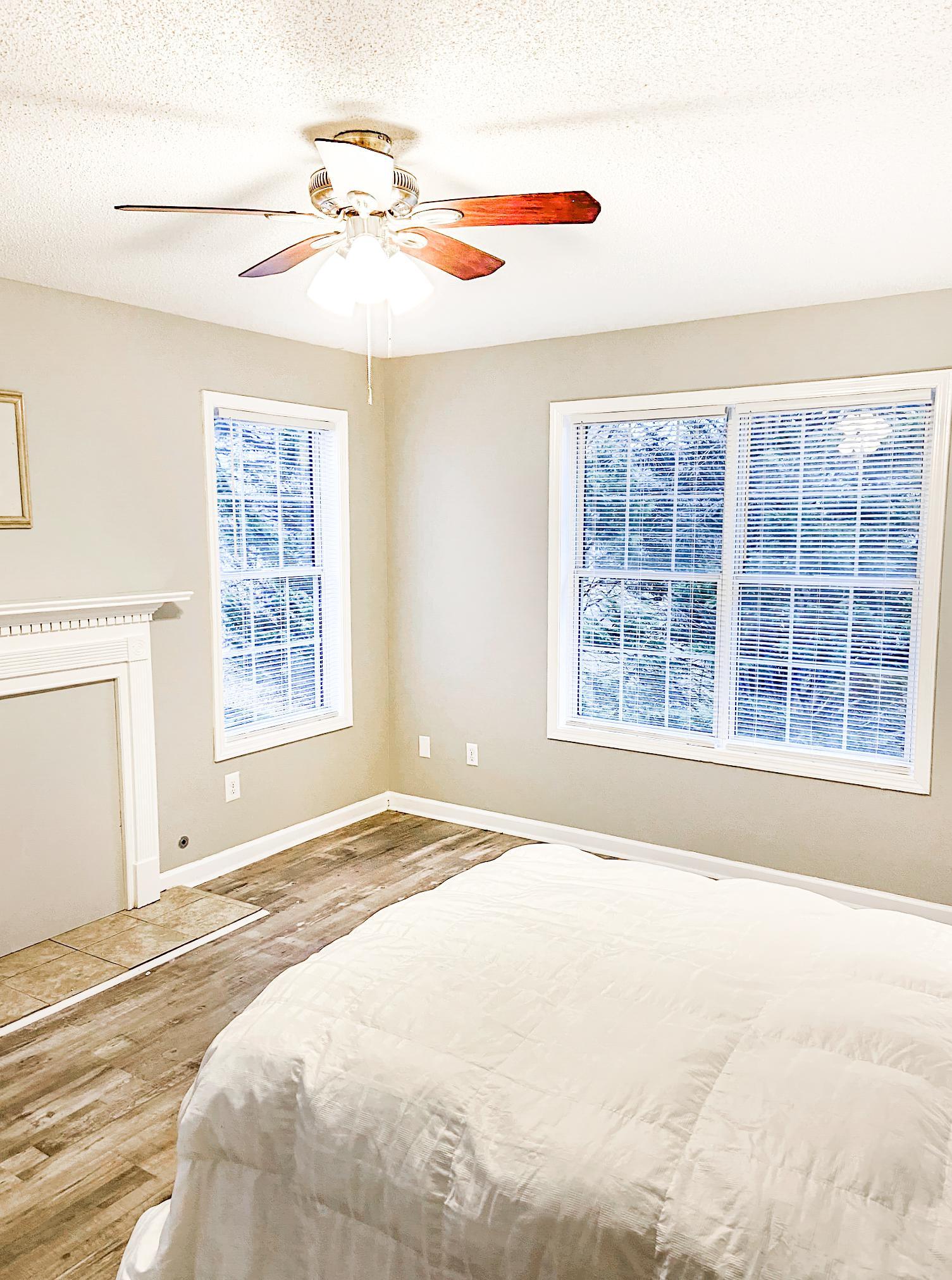 bedroom, detected: bed, fireplace, fan