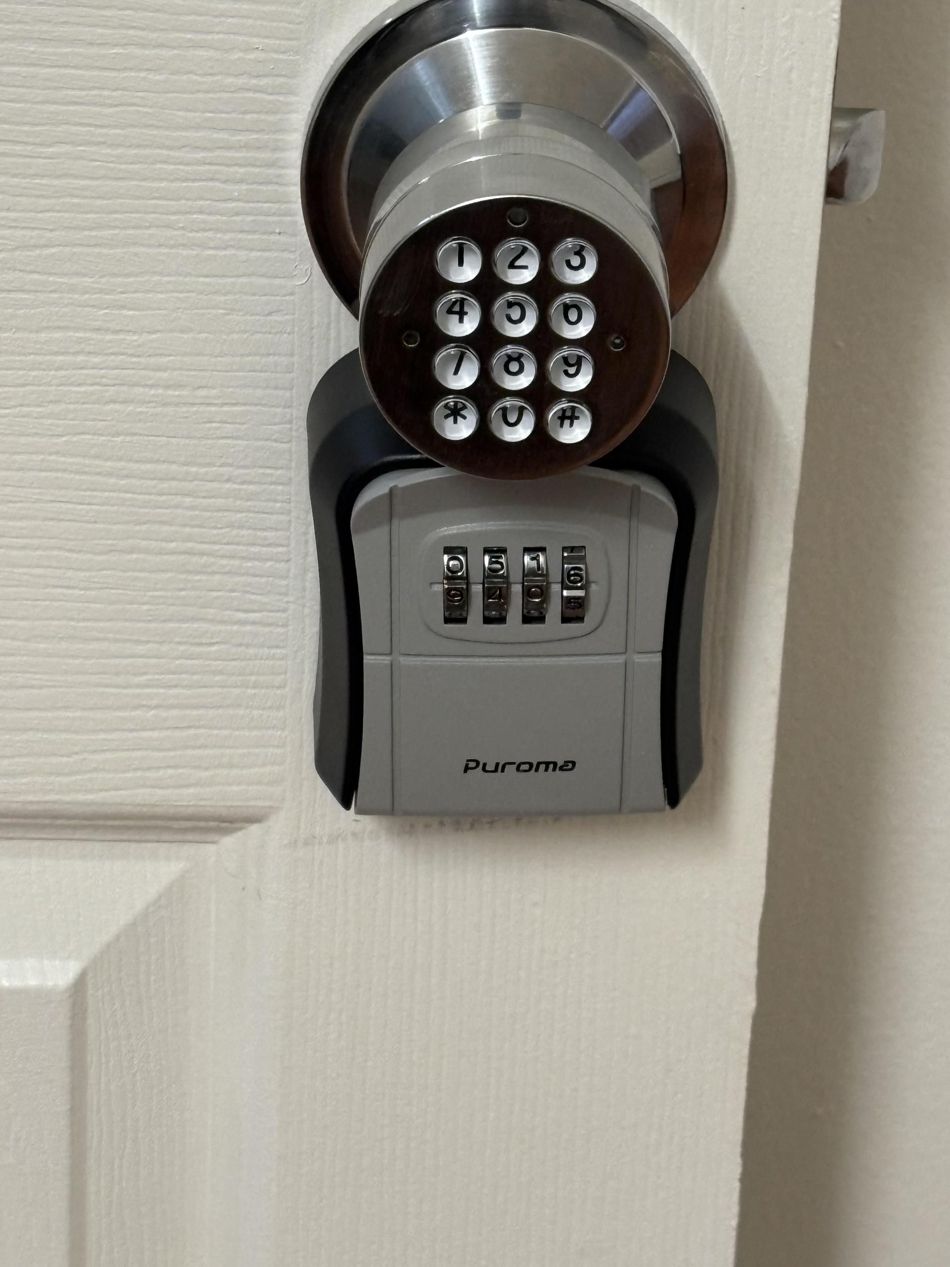 Convenient door lock with front entrance key in the lock box