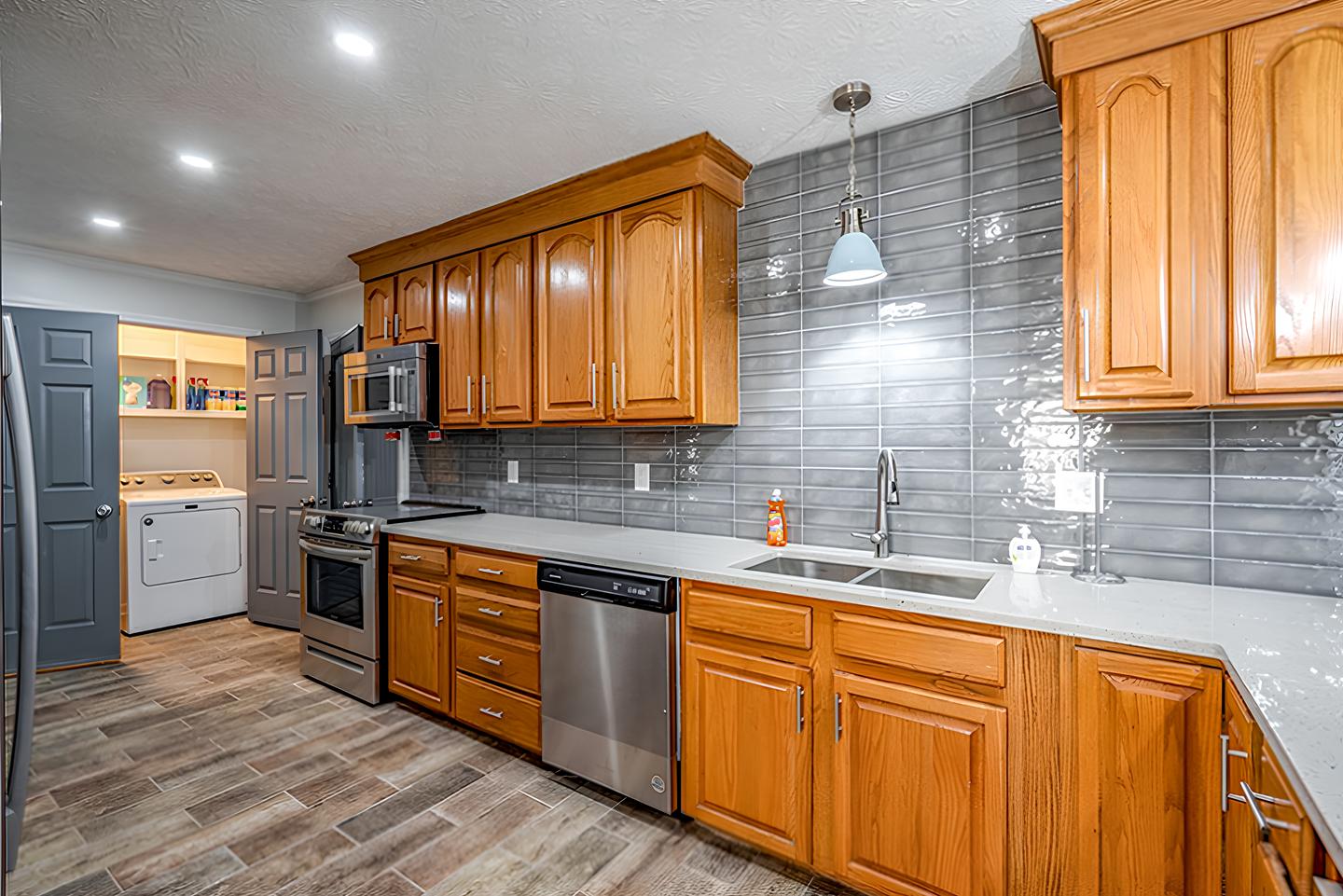 Common spaces including the kitchen