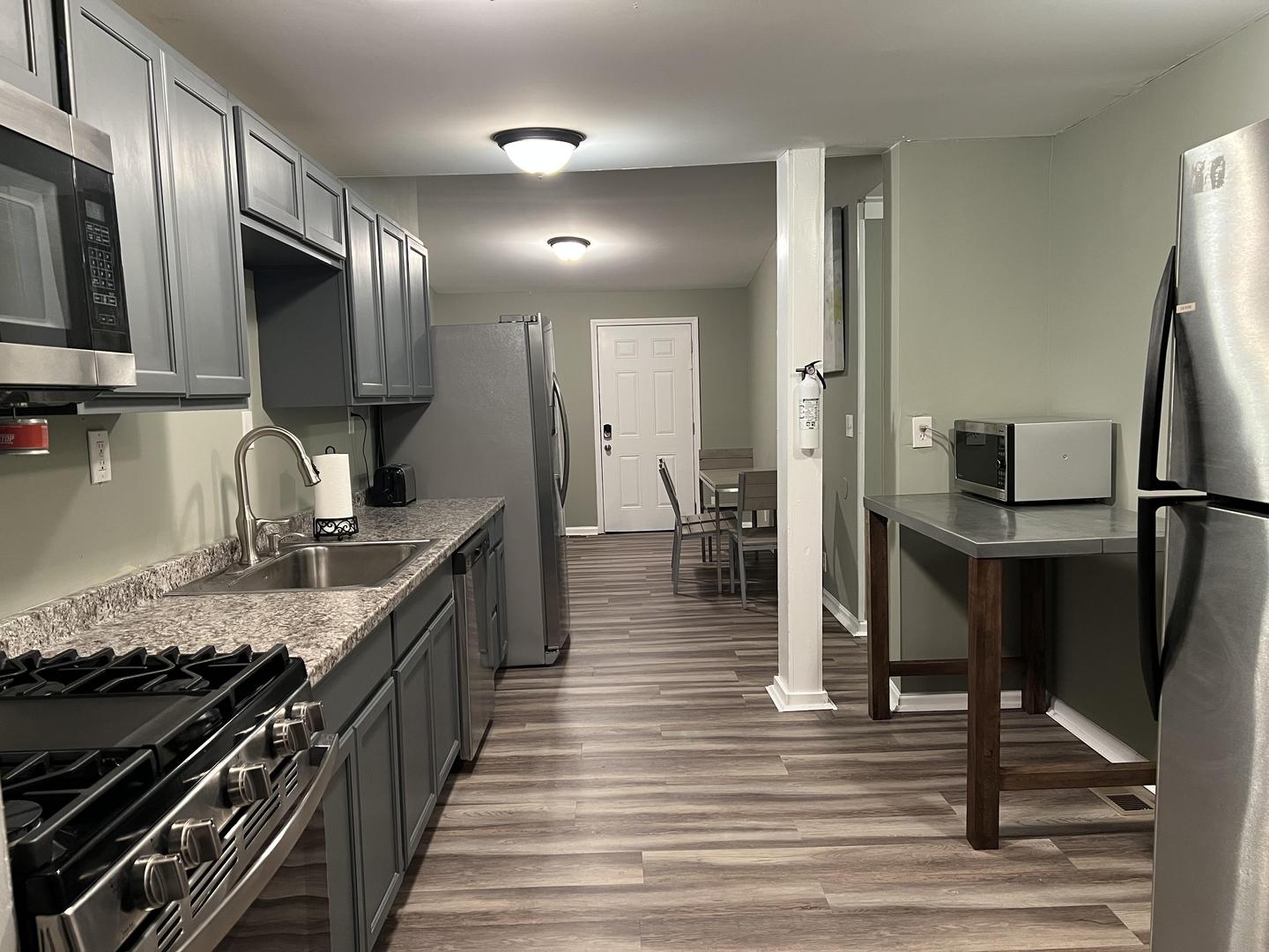 Common spaces including the kitchen