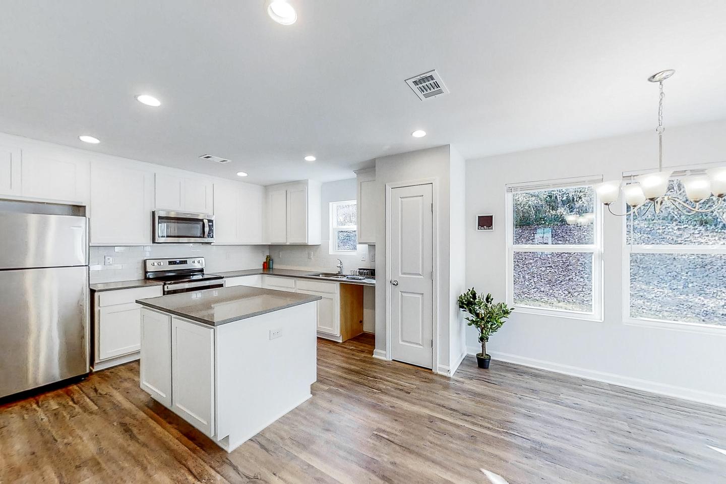 Common spaces including the kitchen