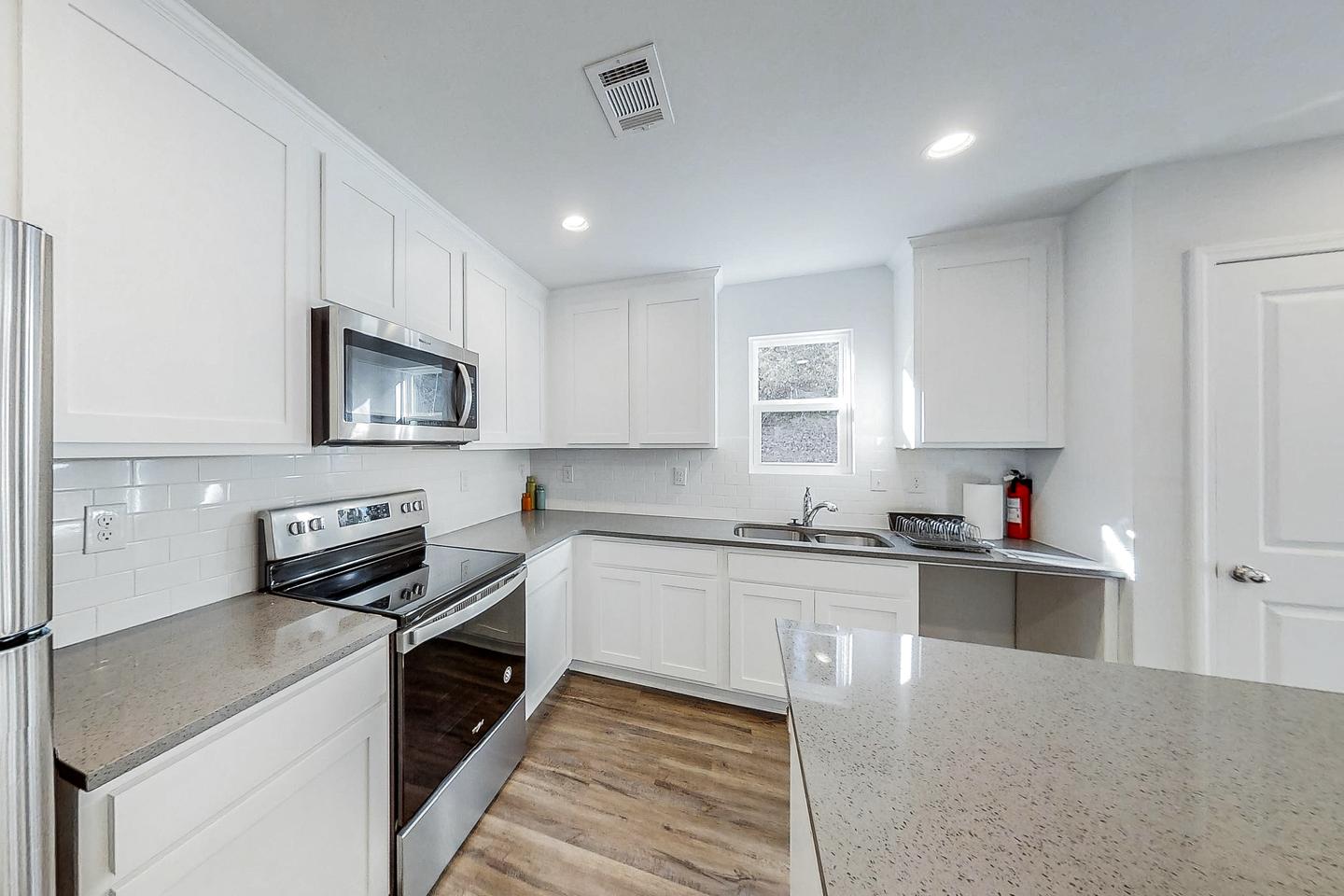 Common spaces including the kitchen