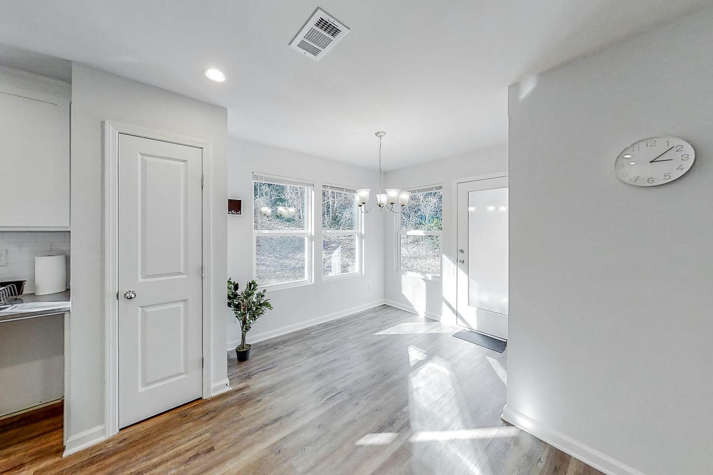 Common spaces including the kitchen