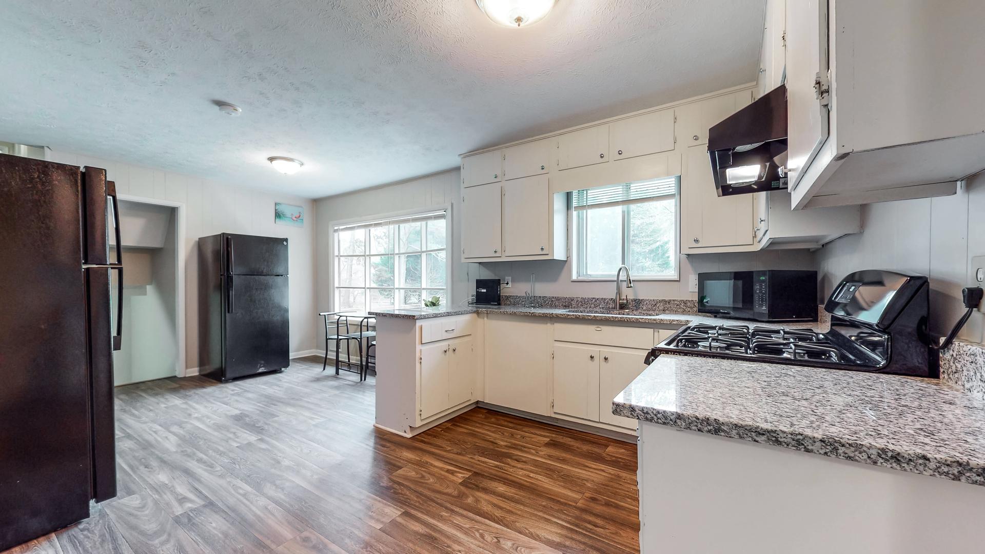 Common spaces including the kitchen