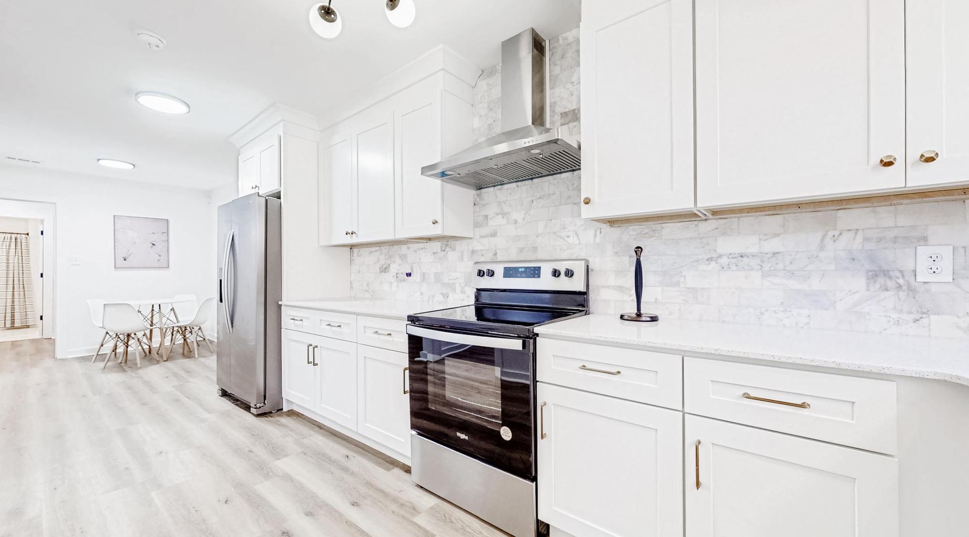 Common spaces including the kitchen