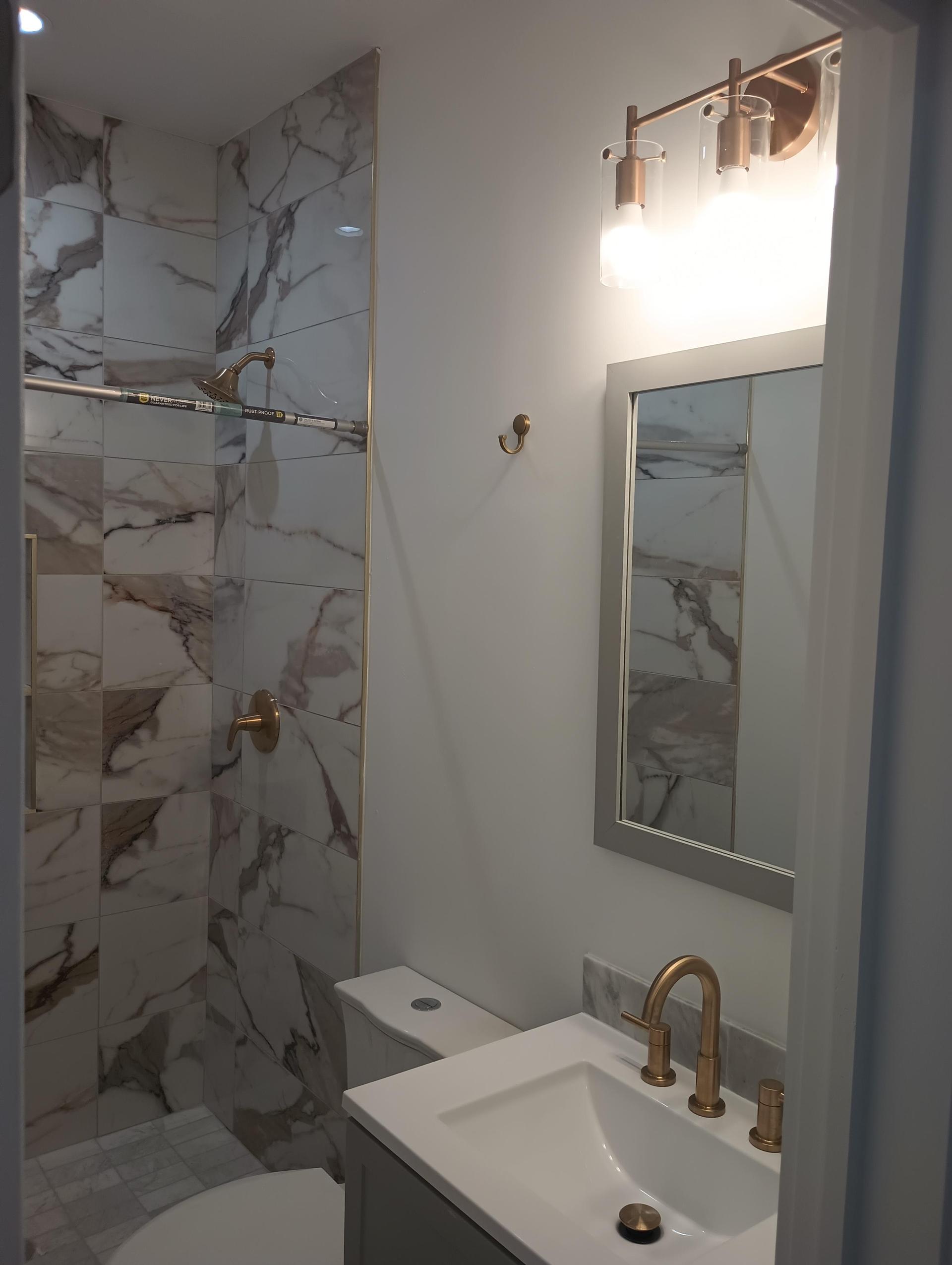 Private hallway bathroom