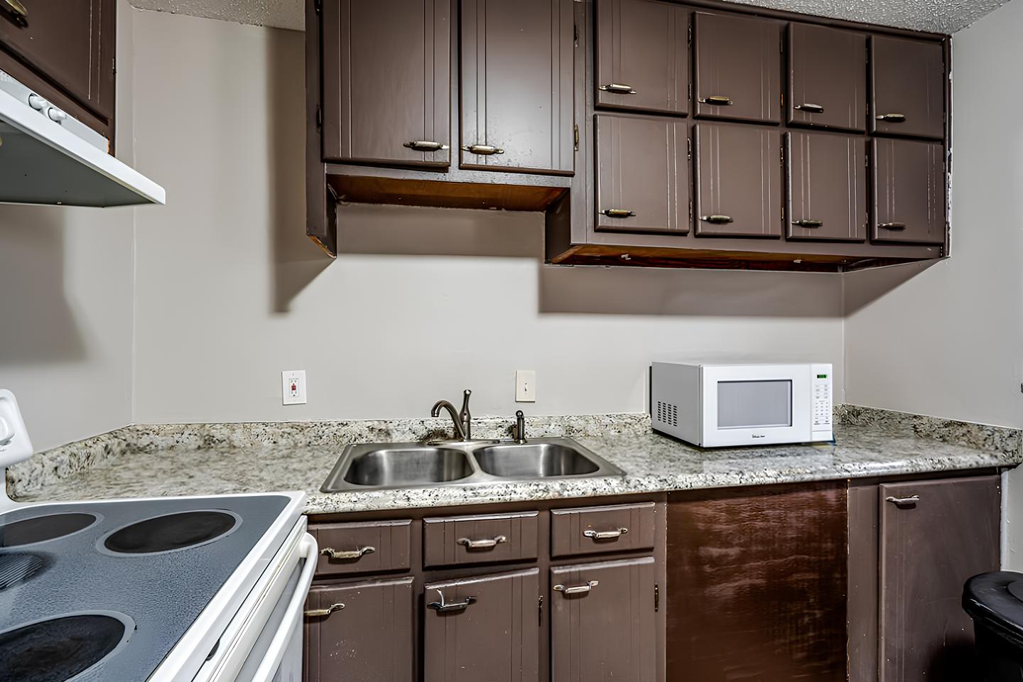 Common spaces including the kitchen