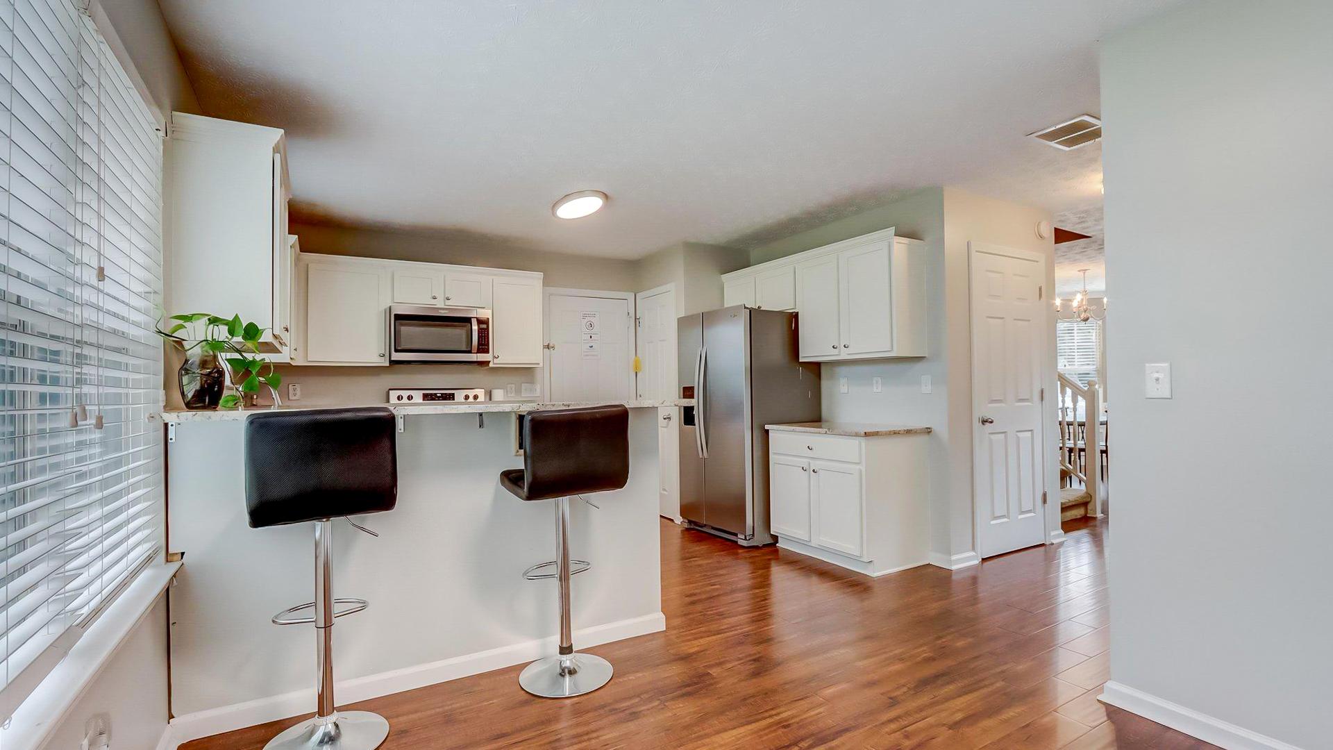 Common spaces including the kitchen