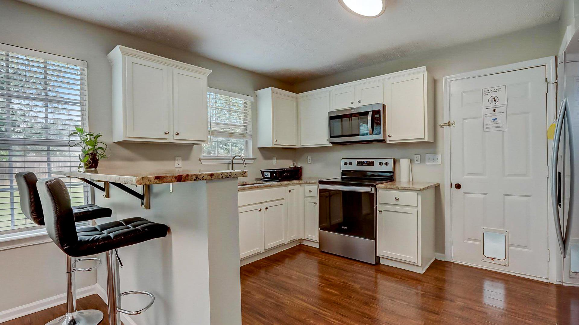 Common spaces including the kitchen