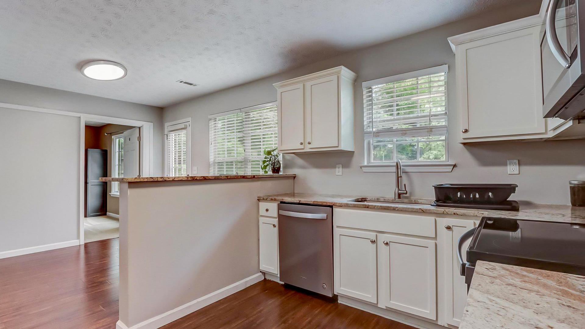Common spaces including the kitchen