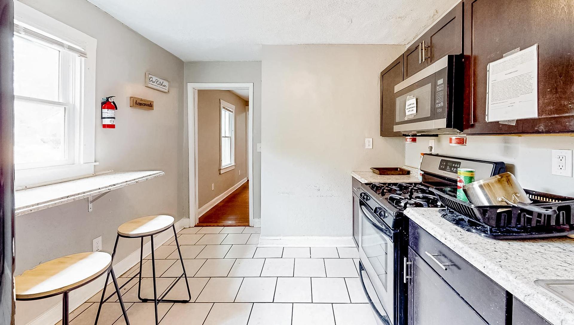 Common spaces including the kitchen