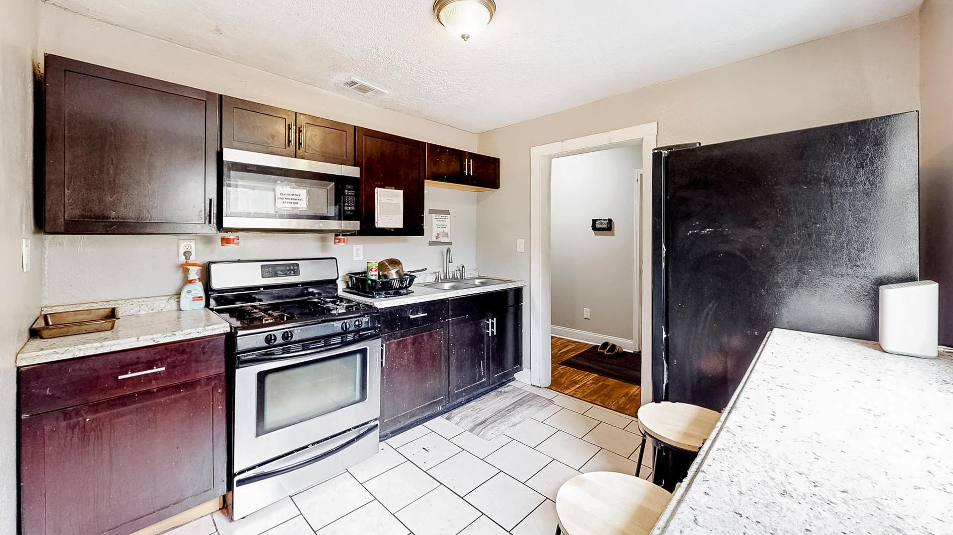 Common spaces including the kitchen