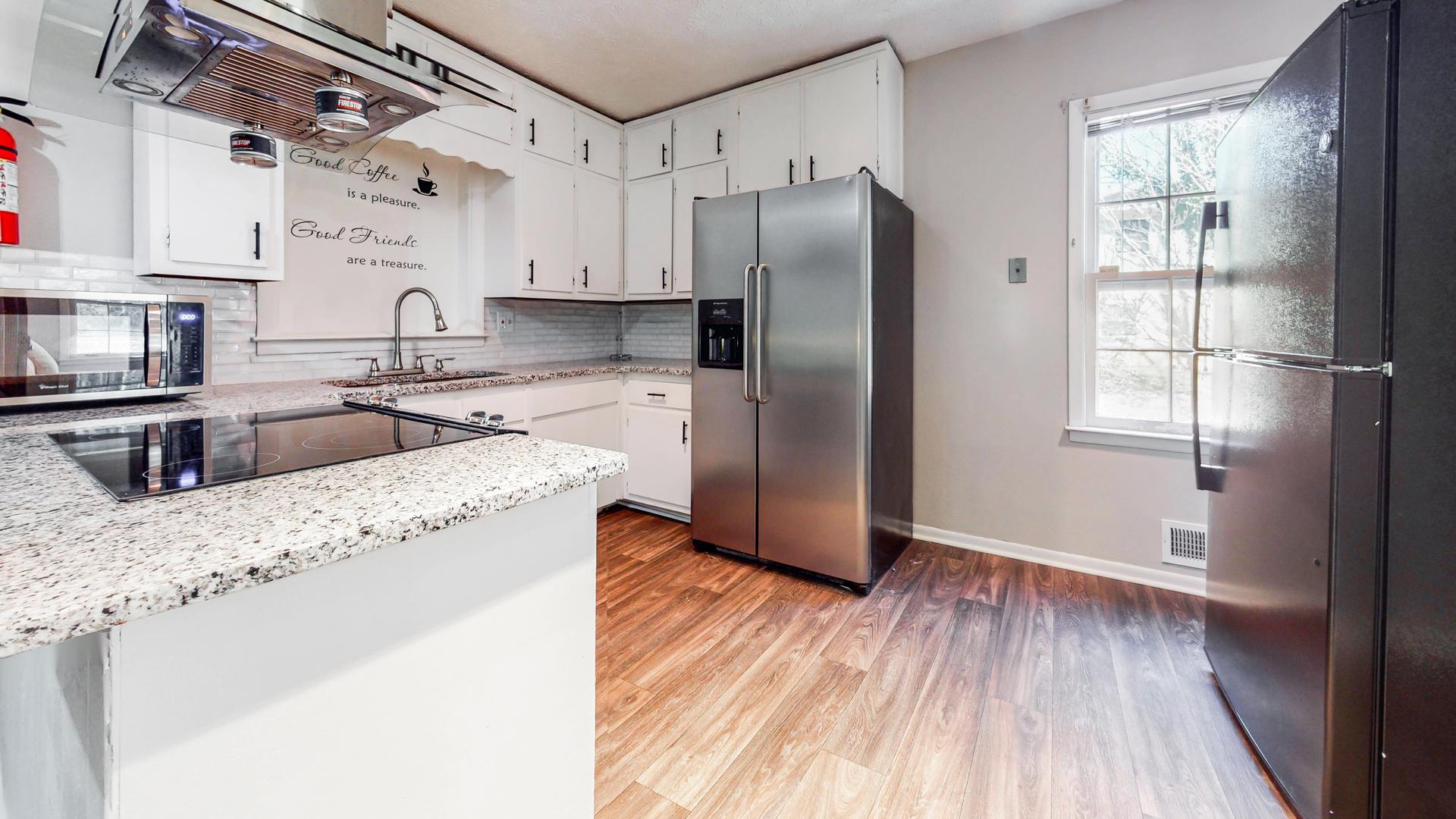 Common spaces including the kitchen