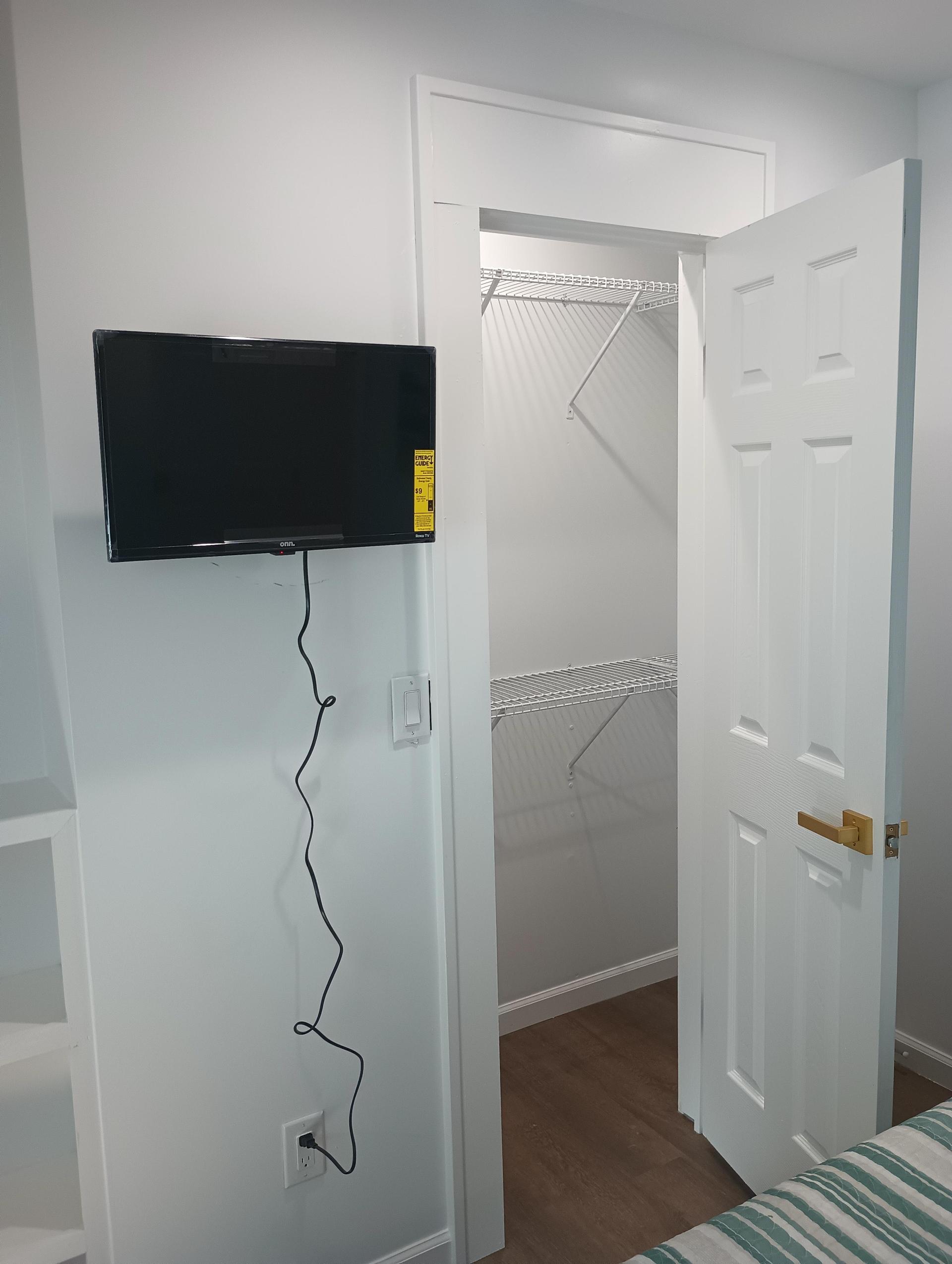 tv and closet