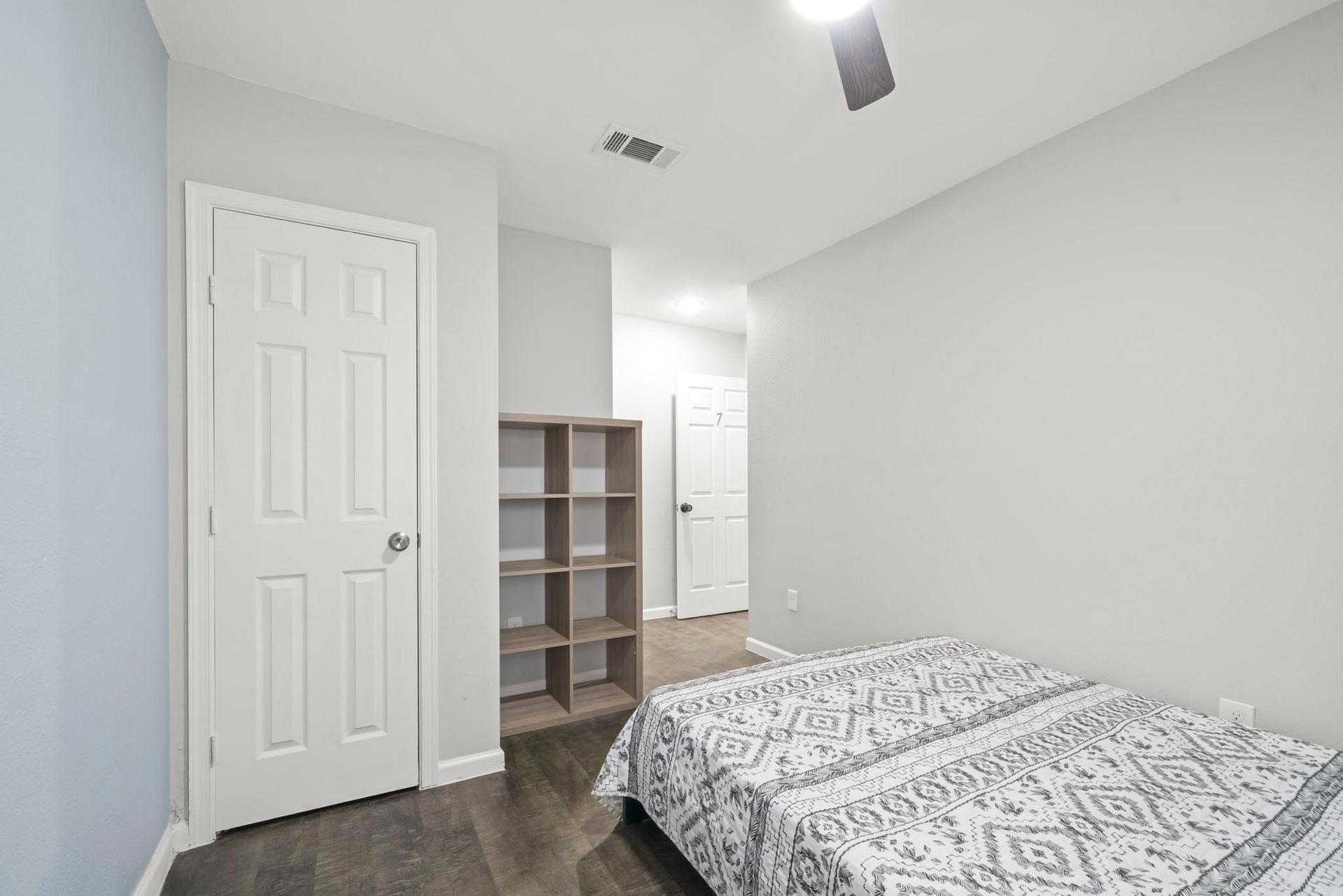 bedroom, detected:bed, ceiling fan