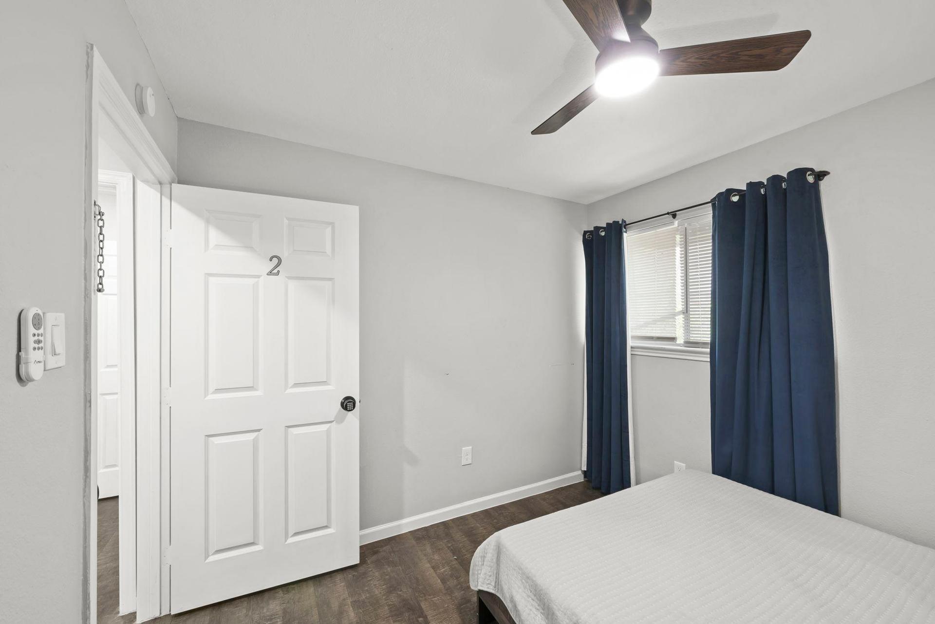 bedroom, detected:bed, ceiling fan