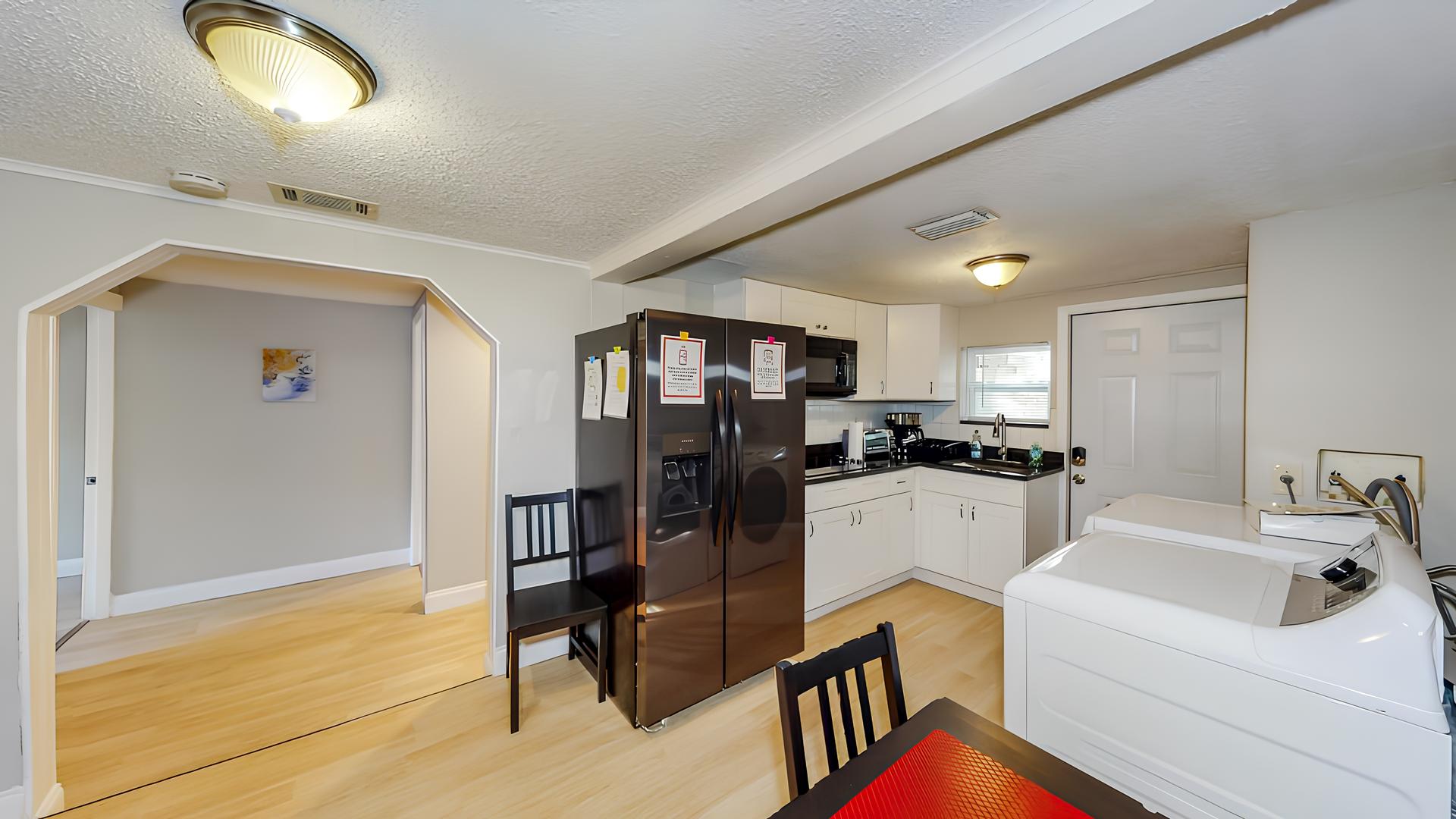 Common spaces including the kitchen