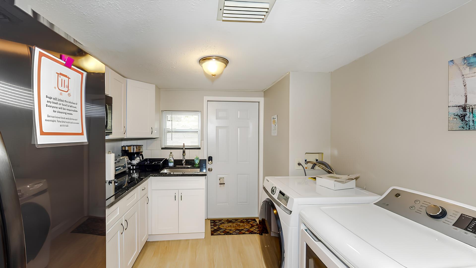 Common spaces including the kitchen